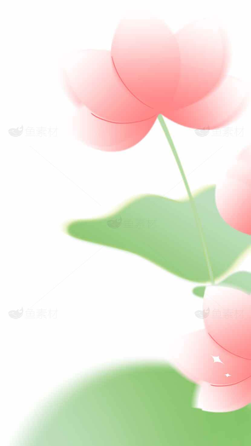 唯美粉色花朵与绿色叶子背景图片素材