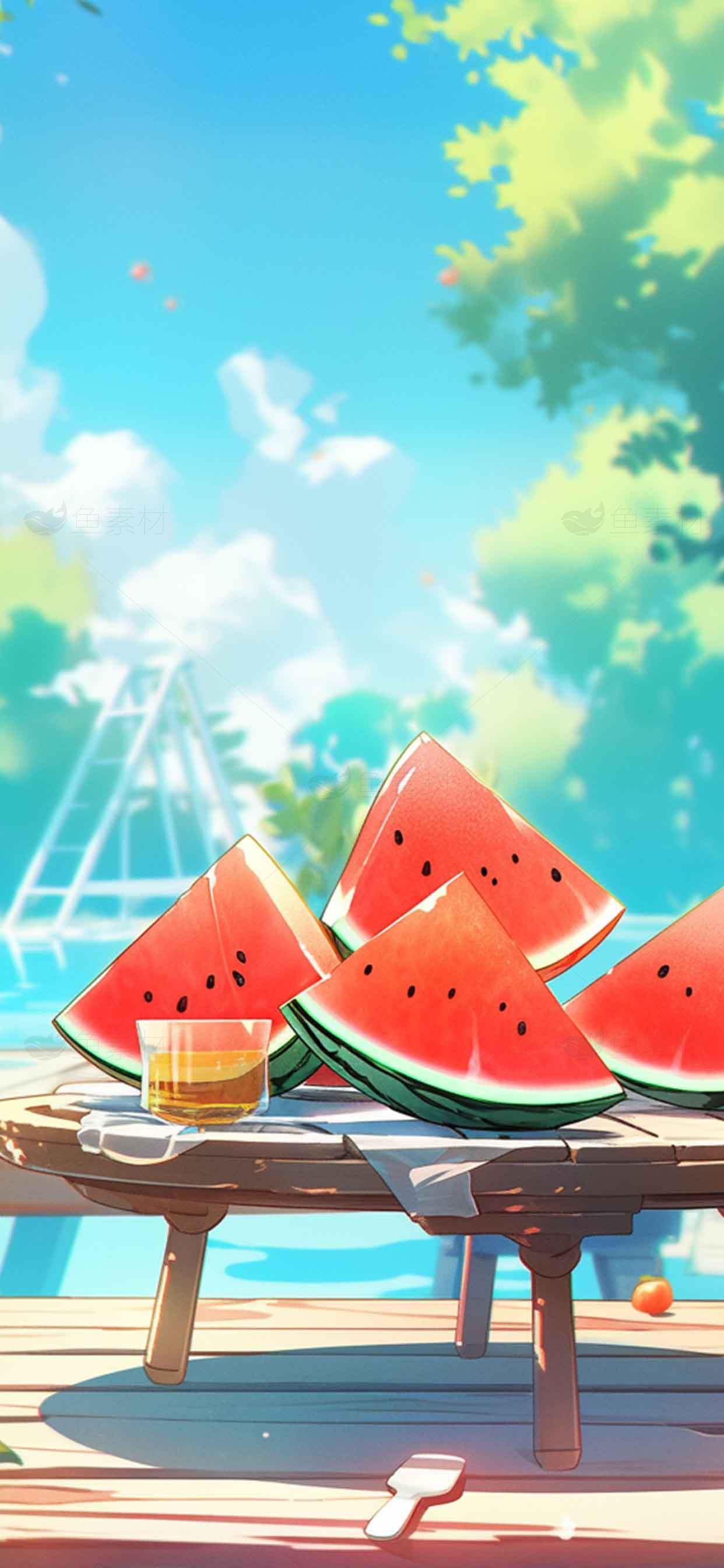 夏日清新西瓜桌面壁纸素材