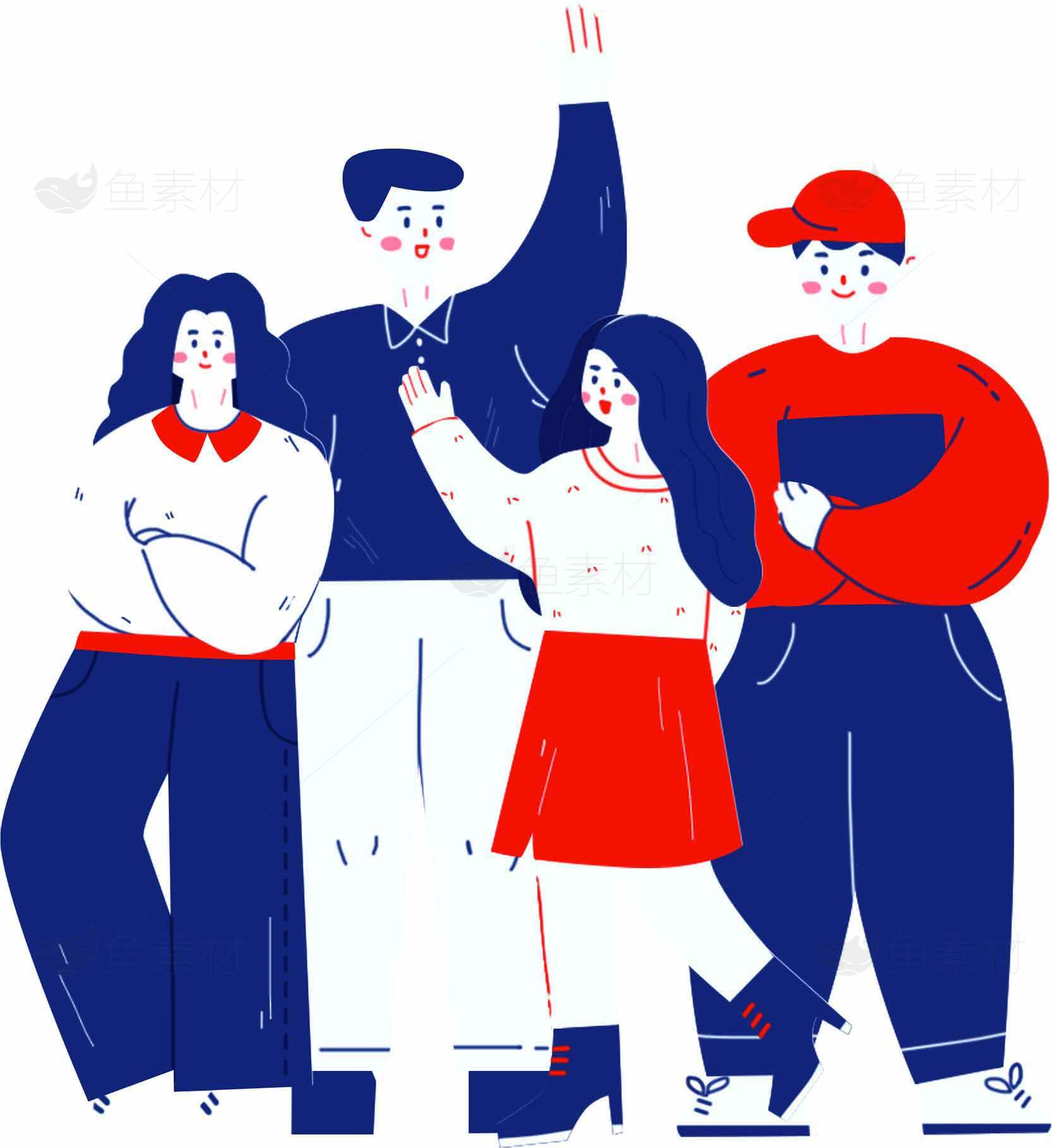 团队合作与多样性插画设计素材