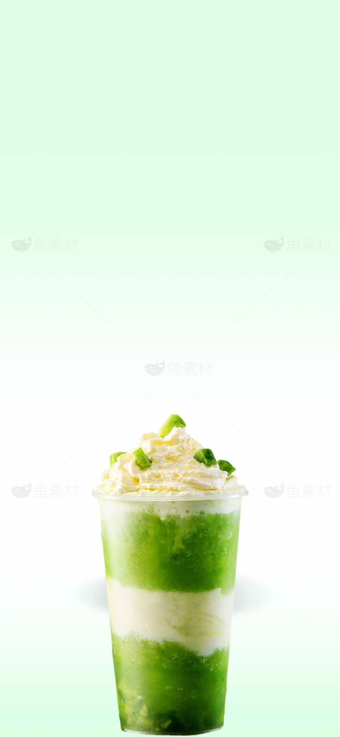 清新绿茶冰沙饮品推荐素材