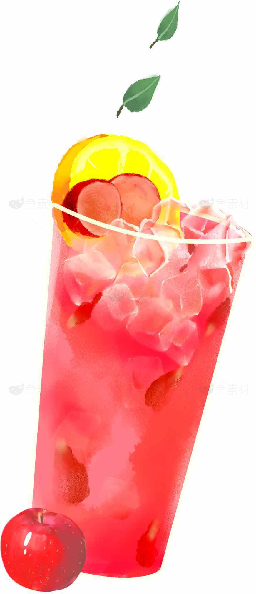 清爽红苹果水果茶饮料图片素材