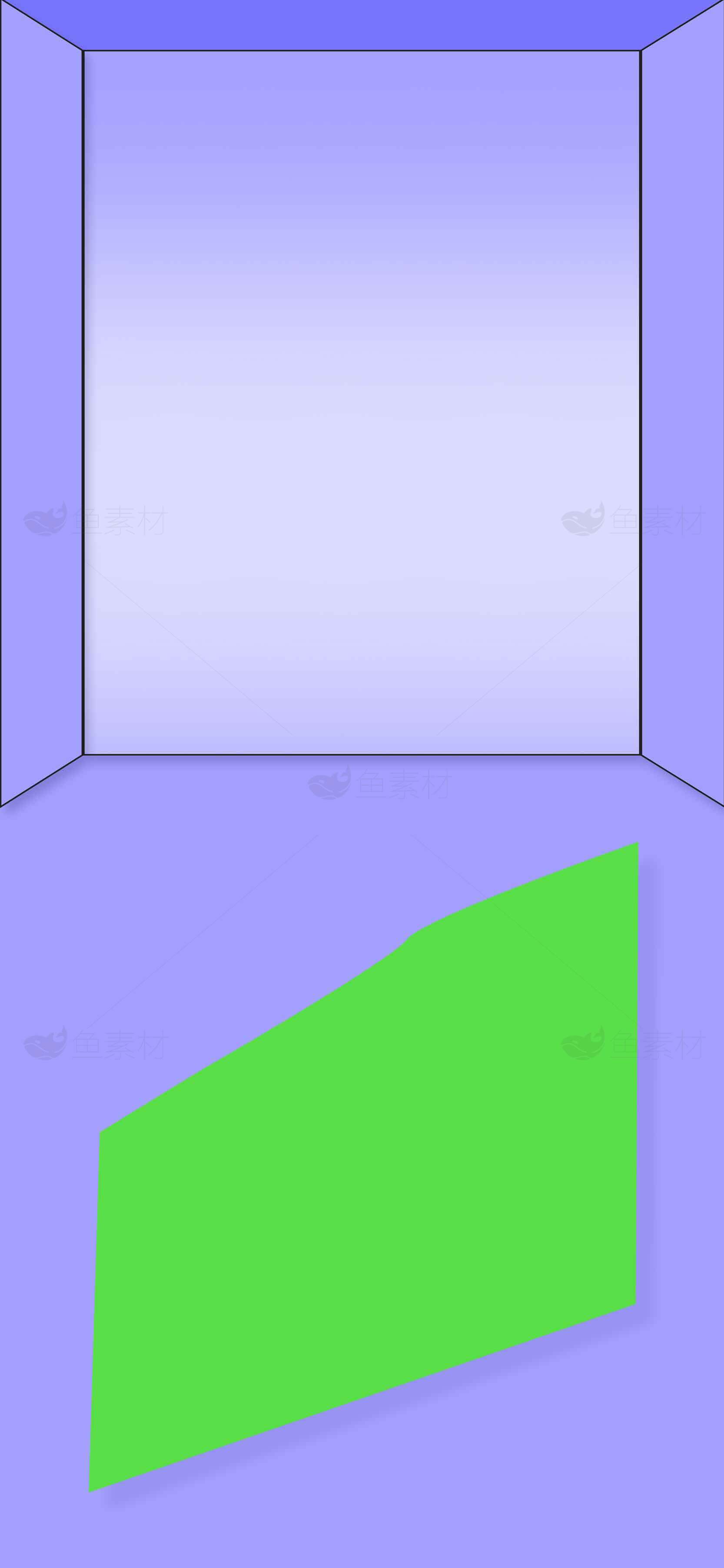 紫色背景与绿色几何形状的抽象设计图片素材