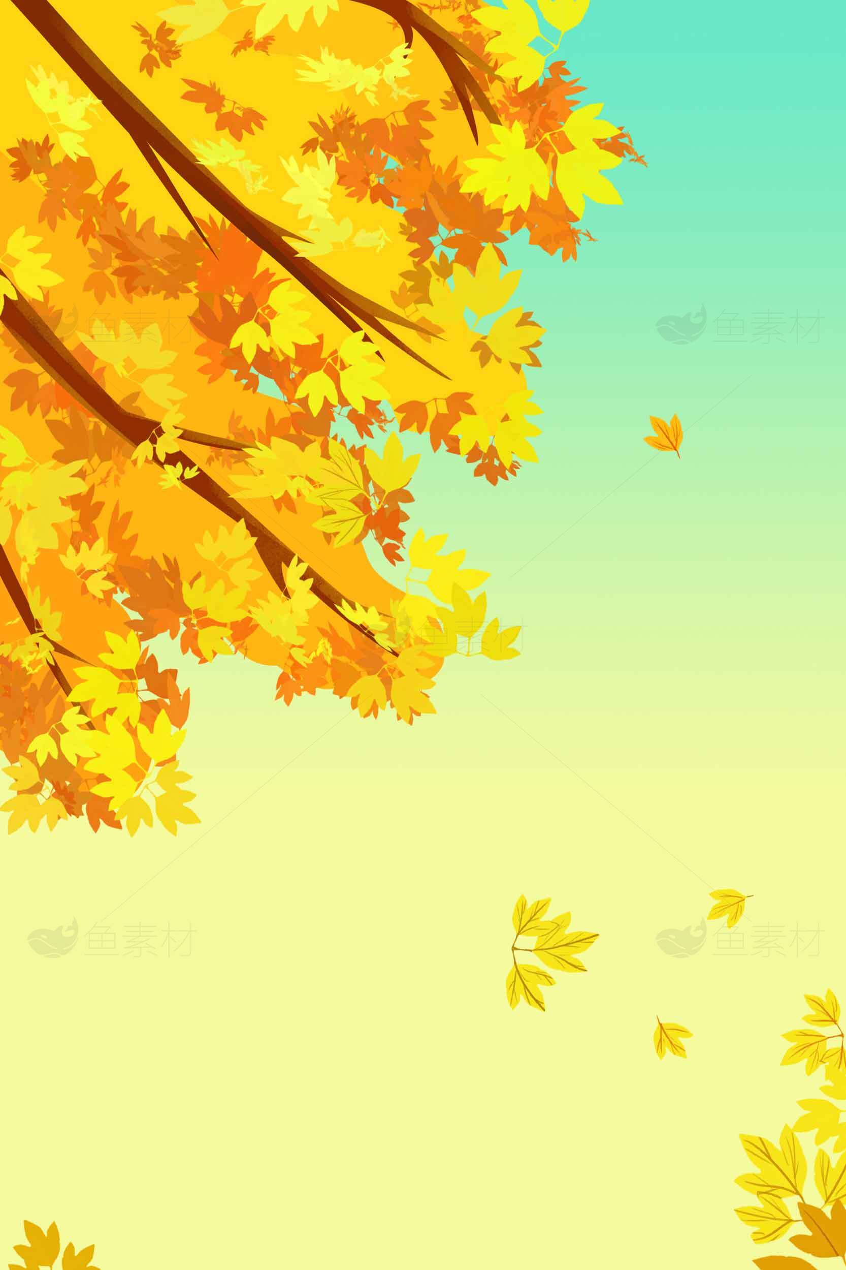 秋季落叶主题背景高清图片素材