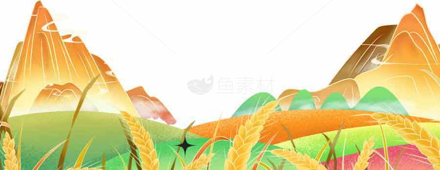 秋季田园风光插画设计素材