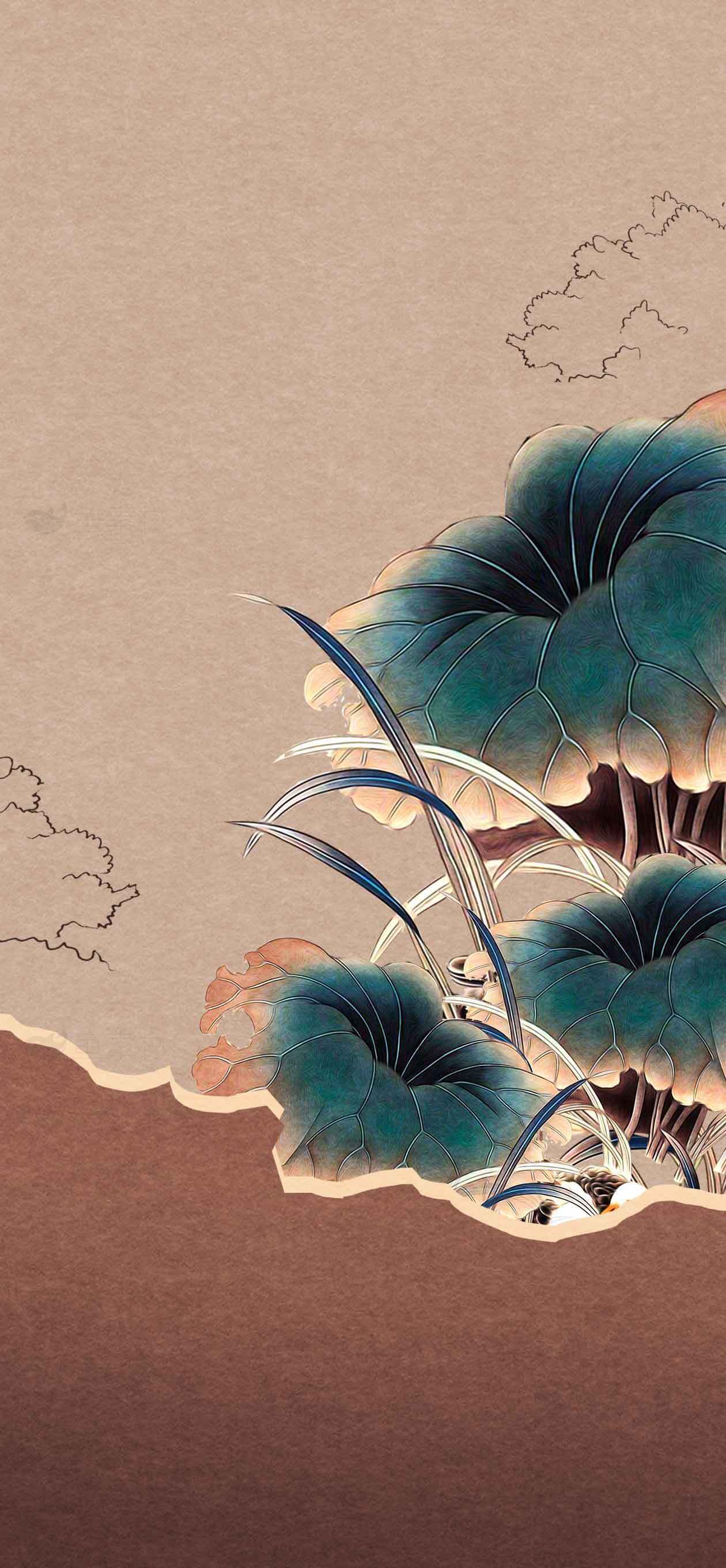 古风水墨画背景图片素材