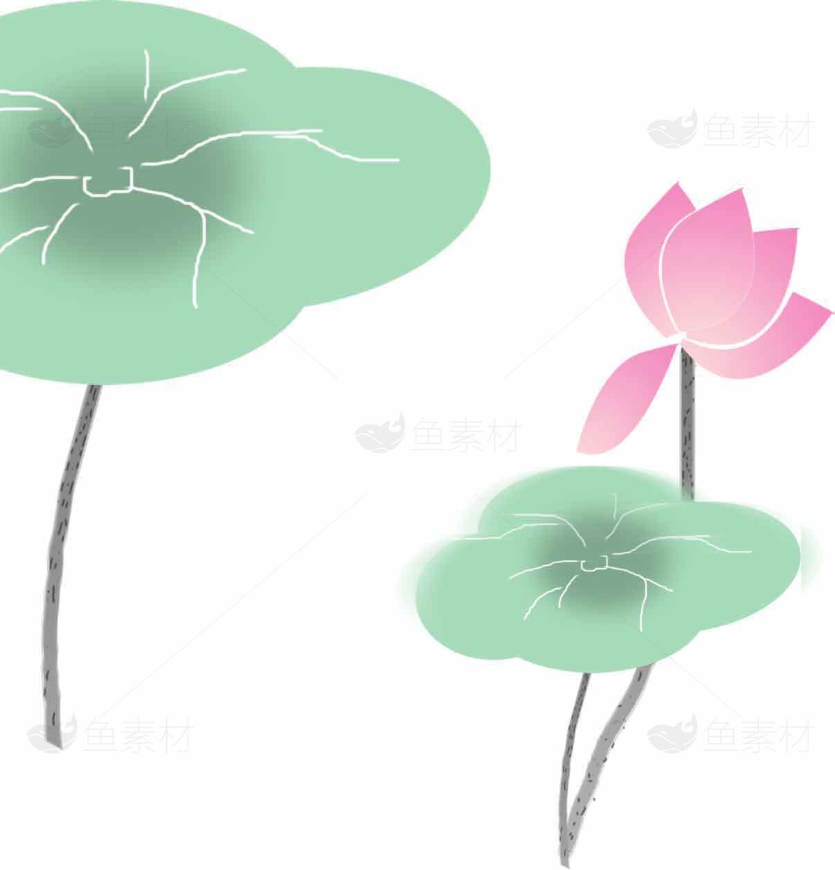 简约荷花插画设计图片素材