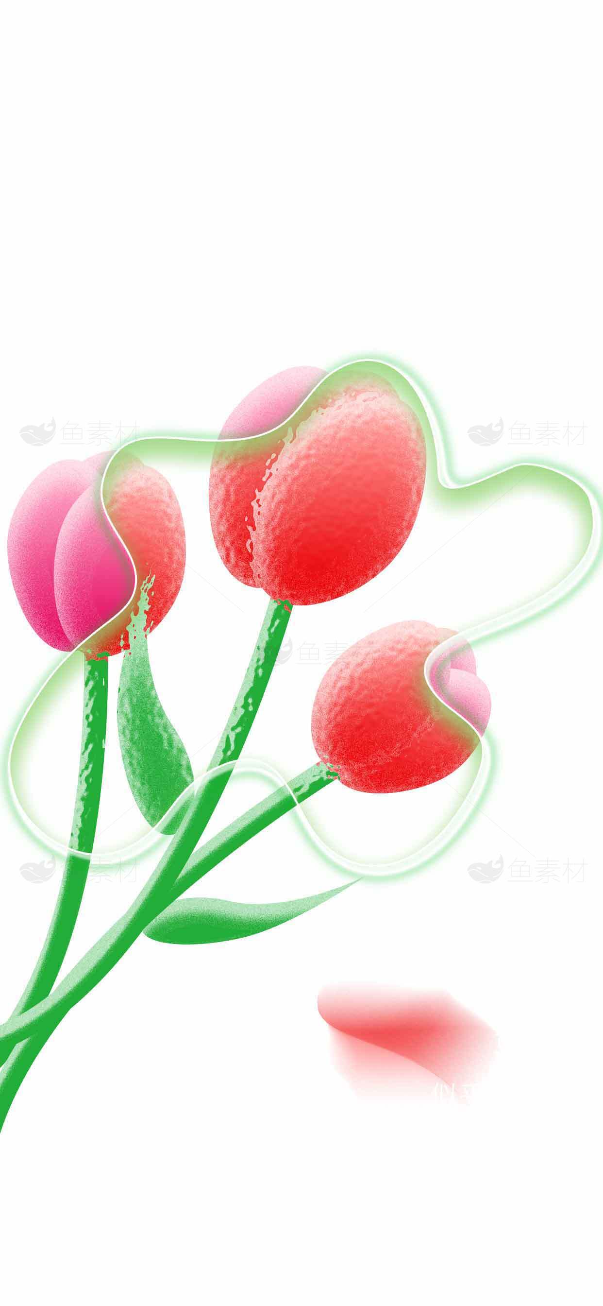 现代艺术风格的红色花卉设计图片素材