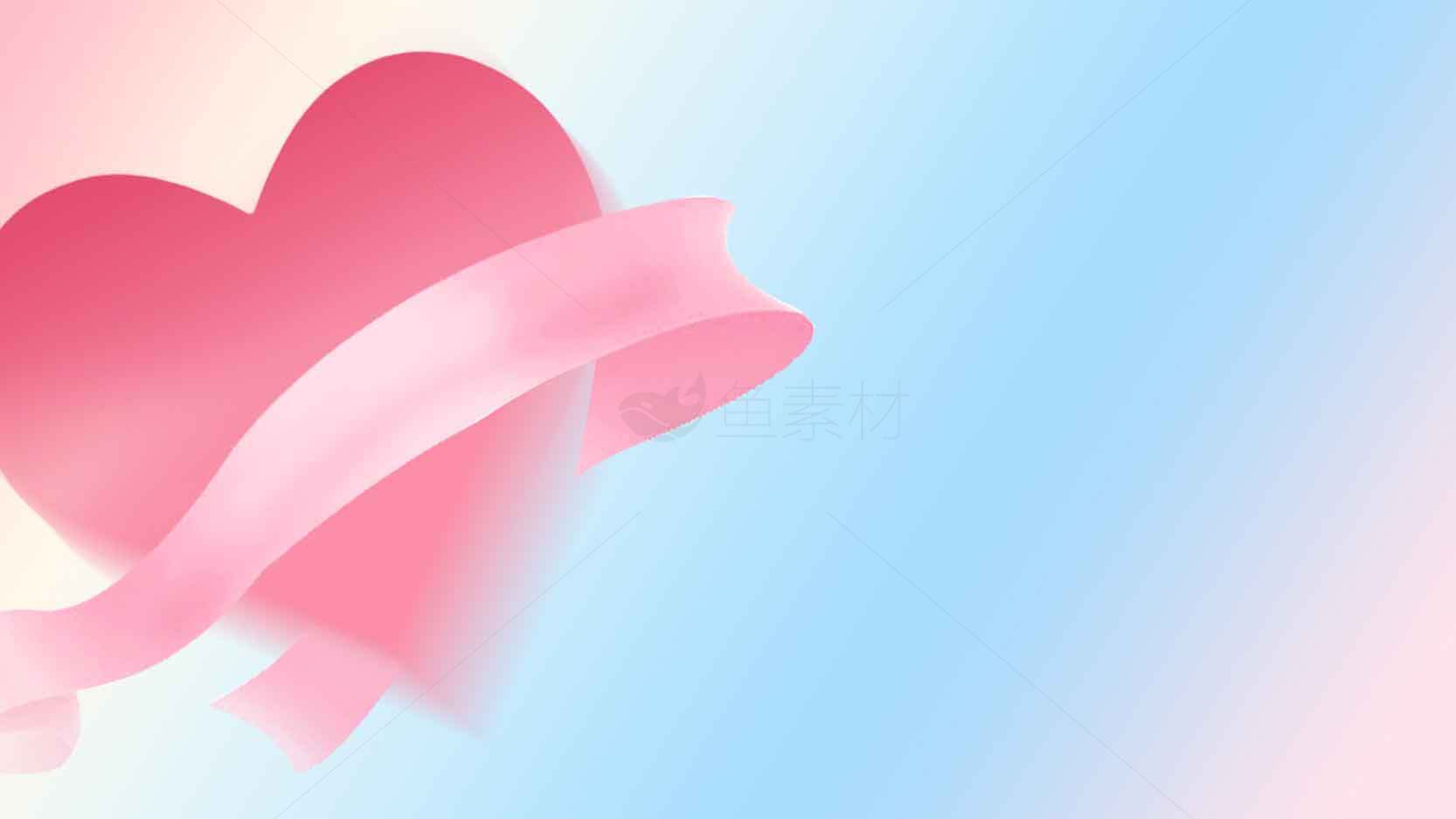 浪漫粉色心形与蓝色背景设计图片素材