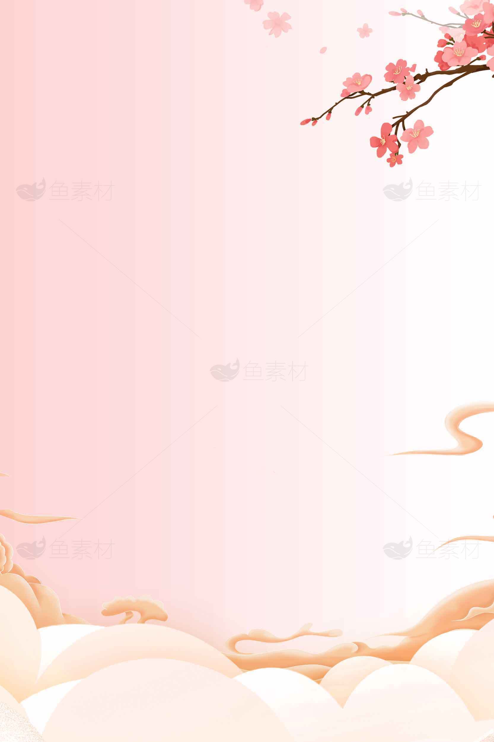 唯美粉色樱花背景图片素材