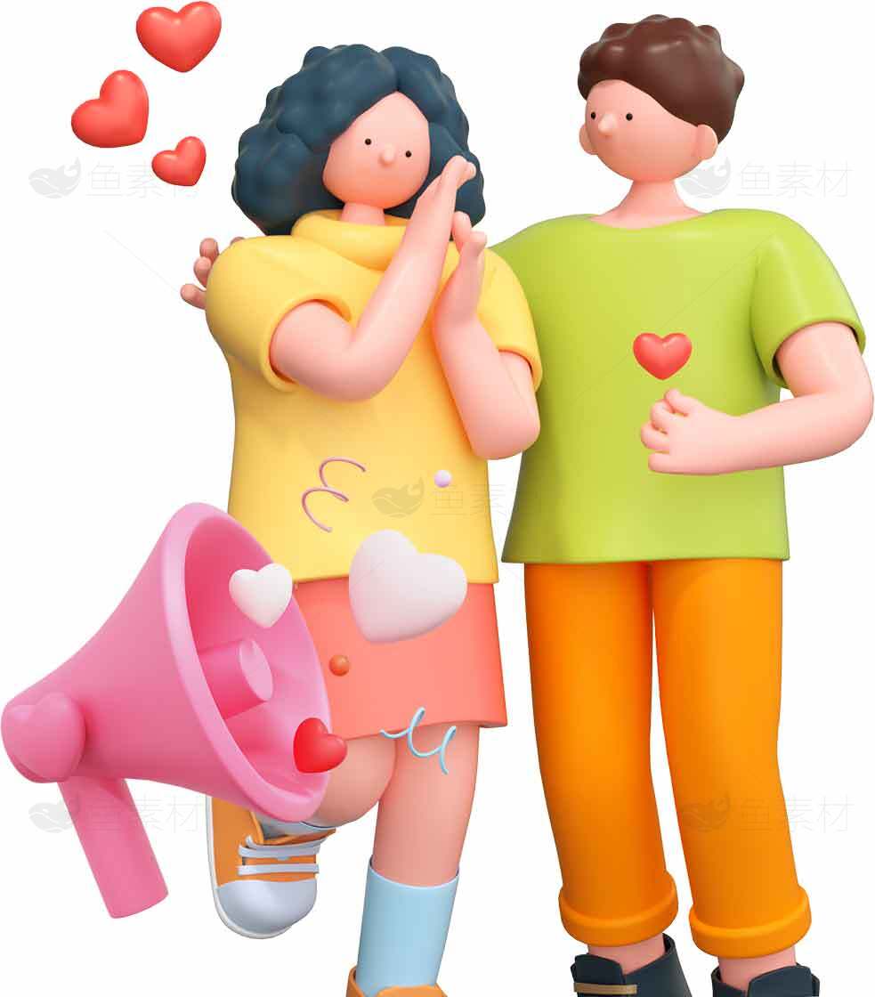 卡通情侣爱情场景插画设计素材