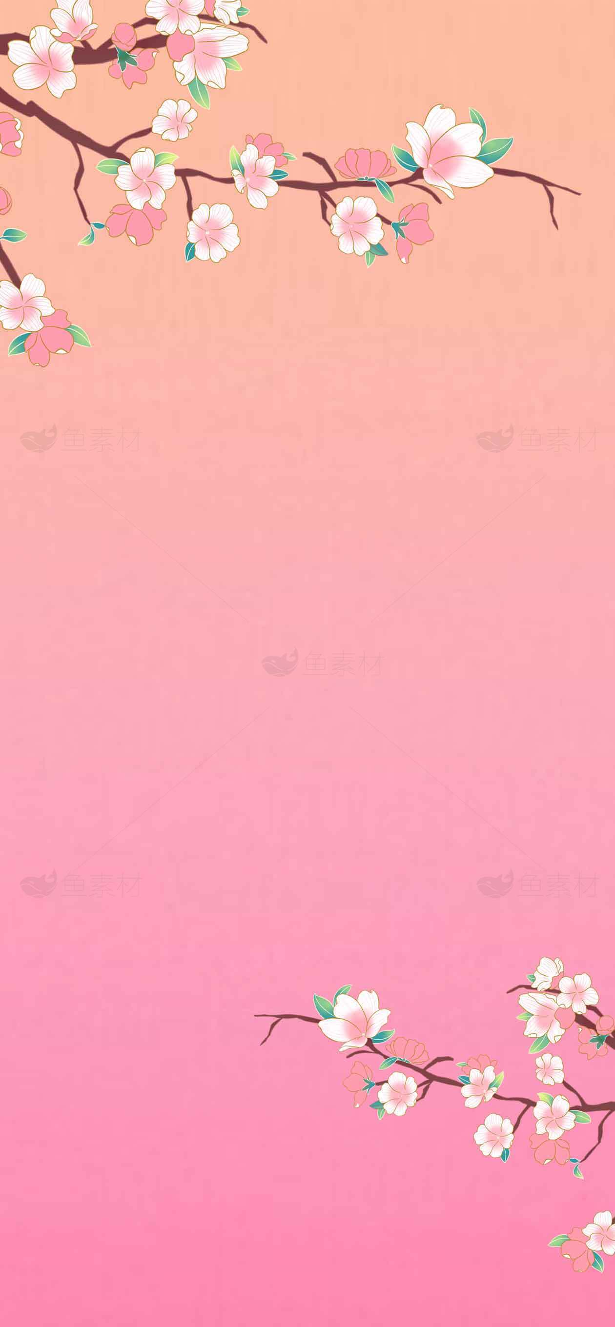 粉色樱花唯美背景高清图片素材
