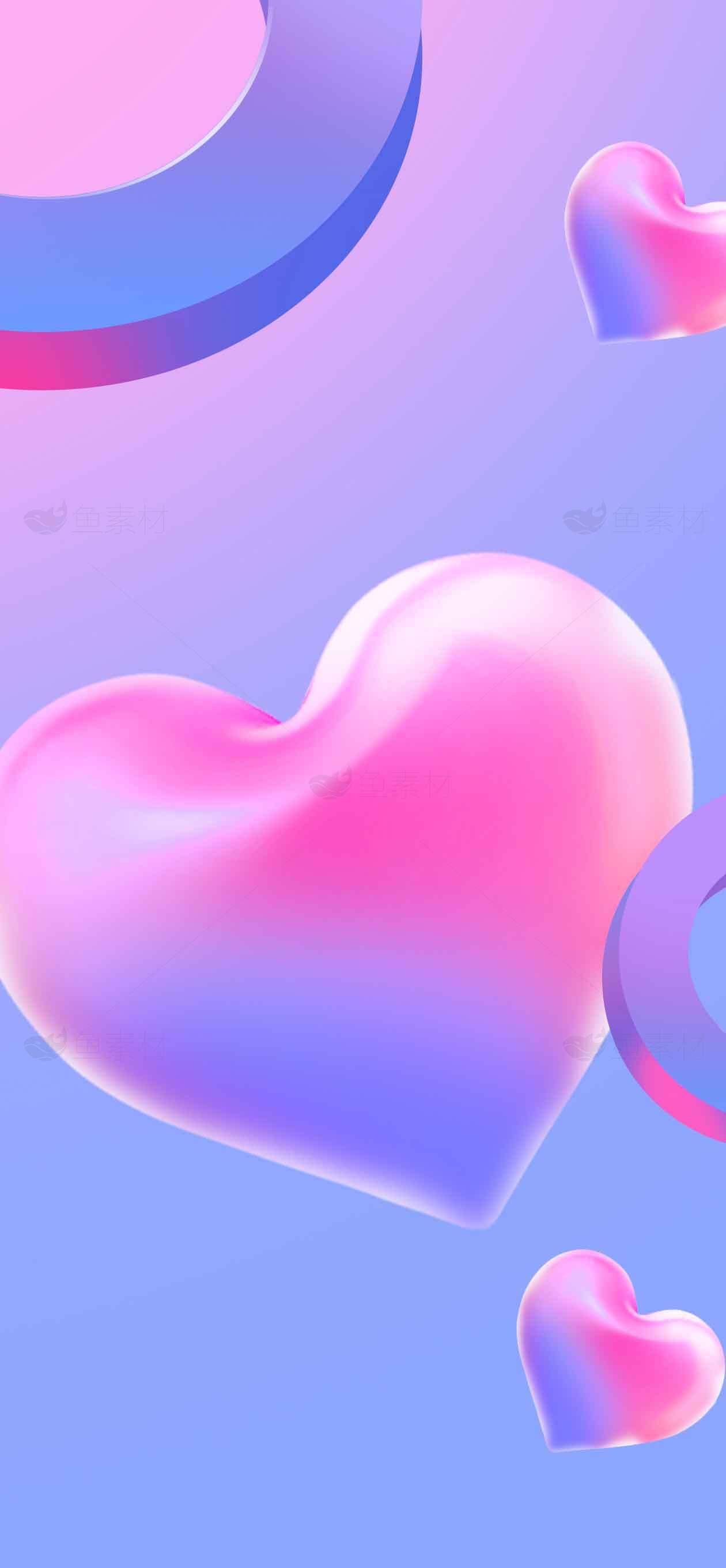 梦幻渐变爱心背景图片素材