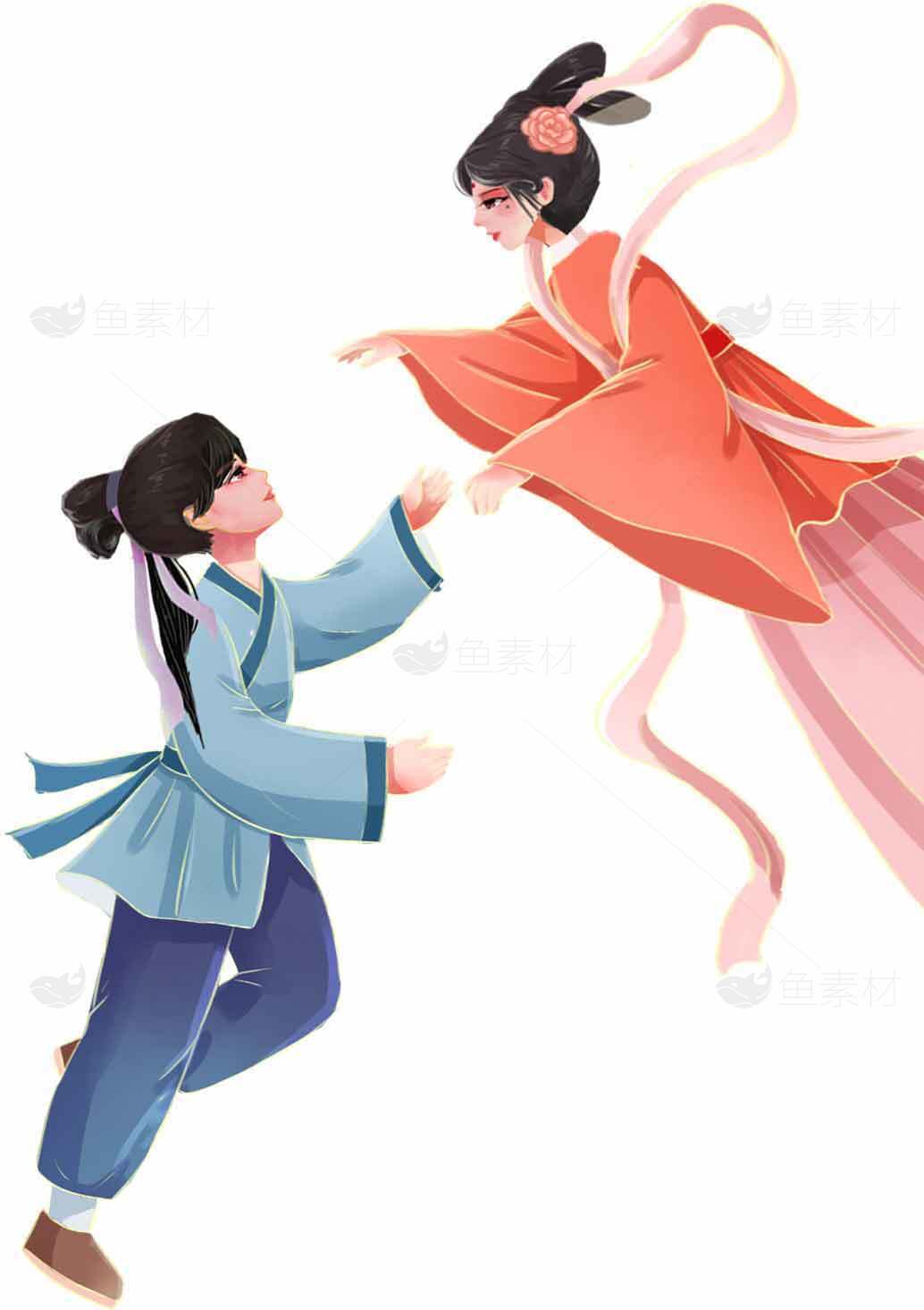 七夕主题插画设计 | 鹊桥相会浪漫创意素材