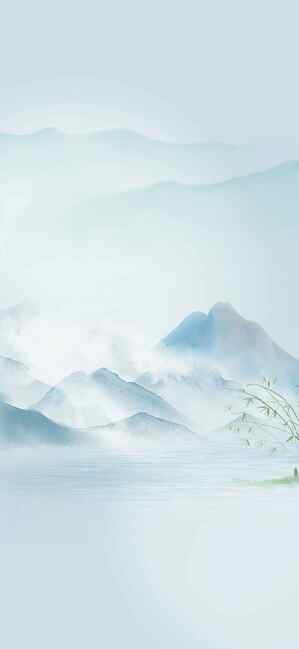 高清水墨山水画背景素材图片