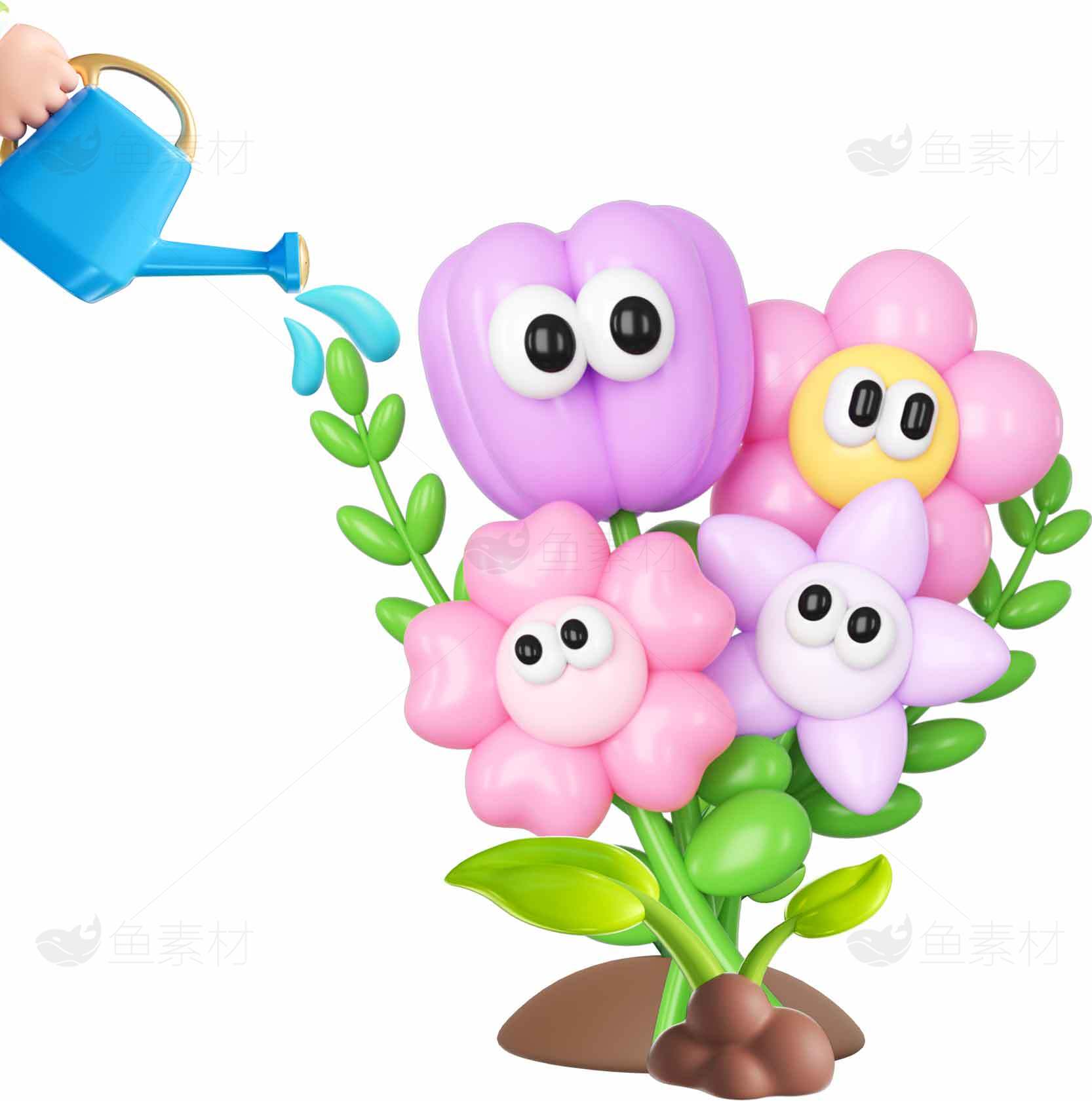 可爱卡通花朵插画设计图片素材