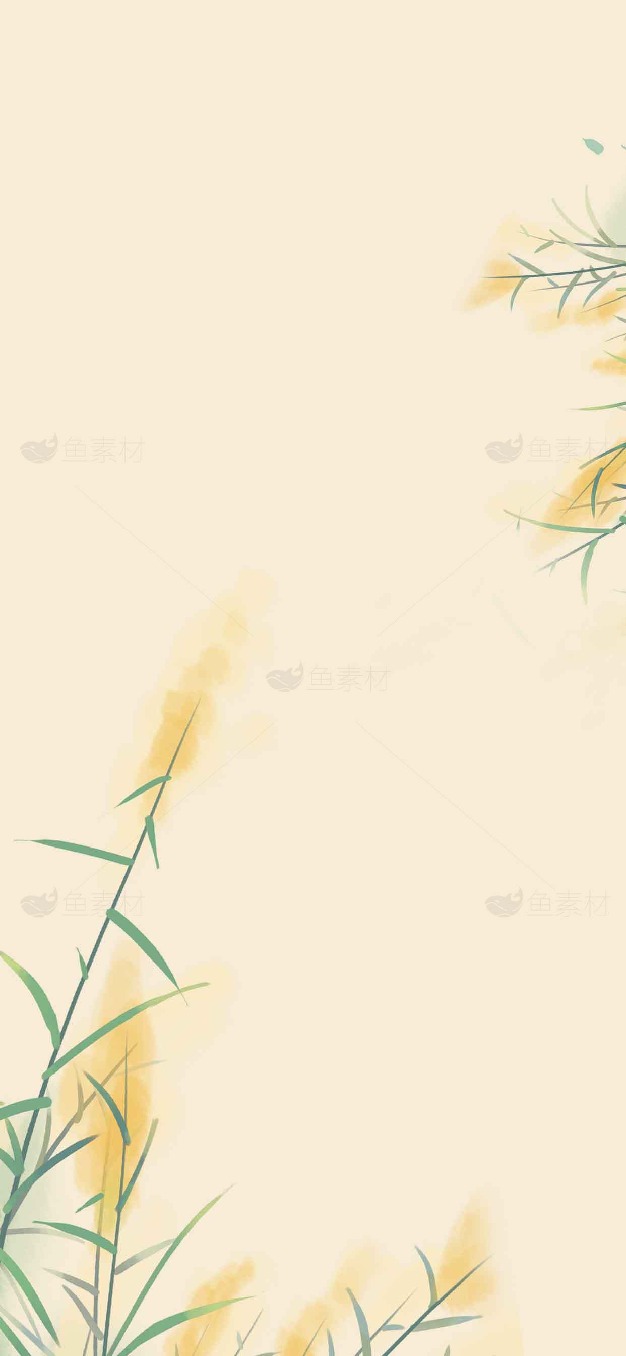 清新淡雅的水墨竹子背景图片素材