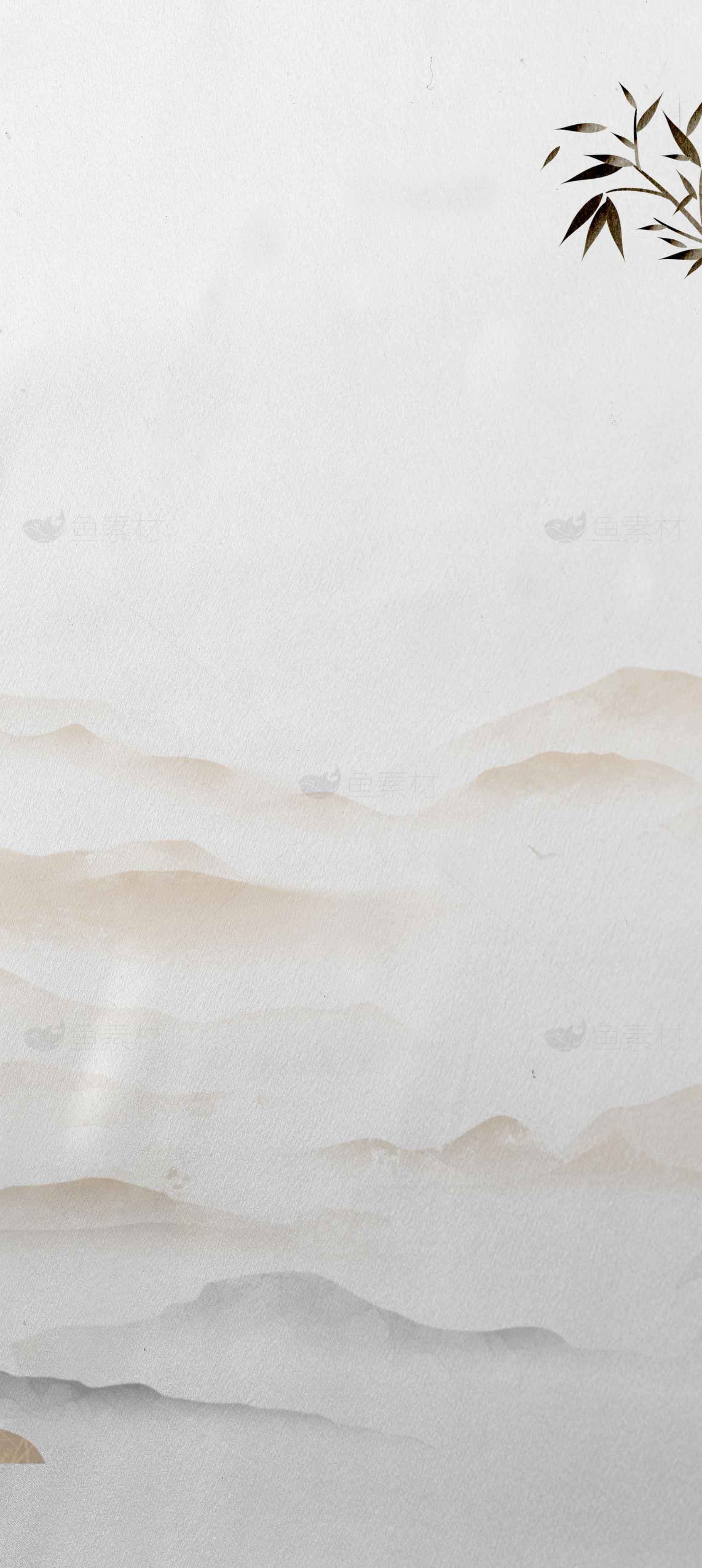 简约水墨山水背景图片素材