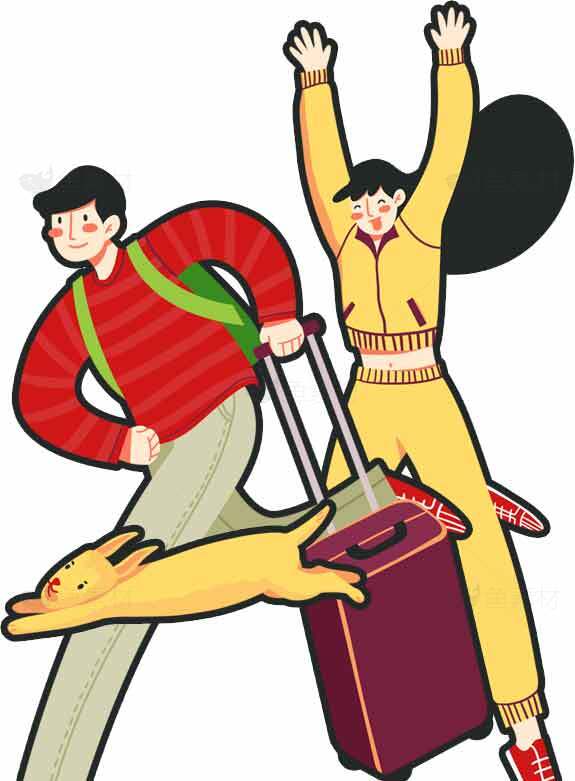 旅行与冒险插画设计：活力与欢乐素材