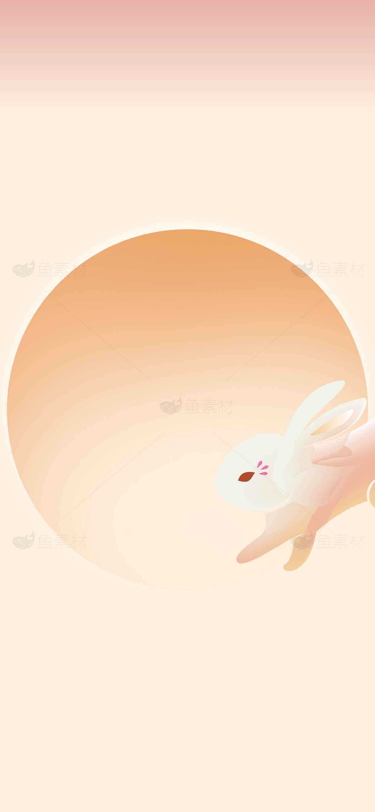 中秋节兔子与圆月插画背景图片素材