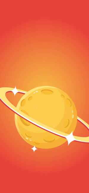 卡通风格的黄色星球插画设计