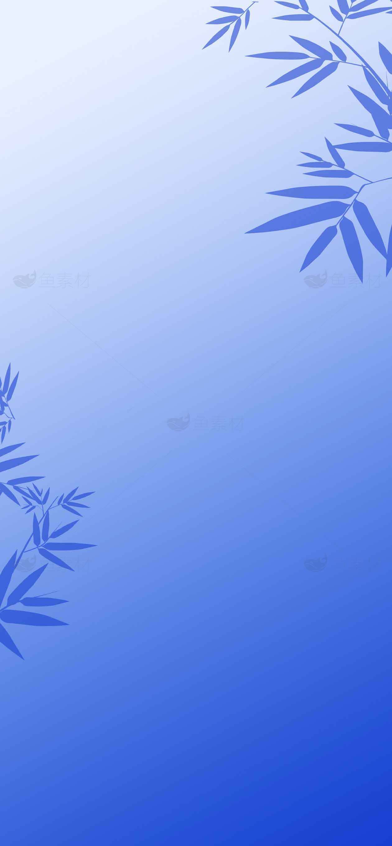蓝色竹叶背景图片素材