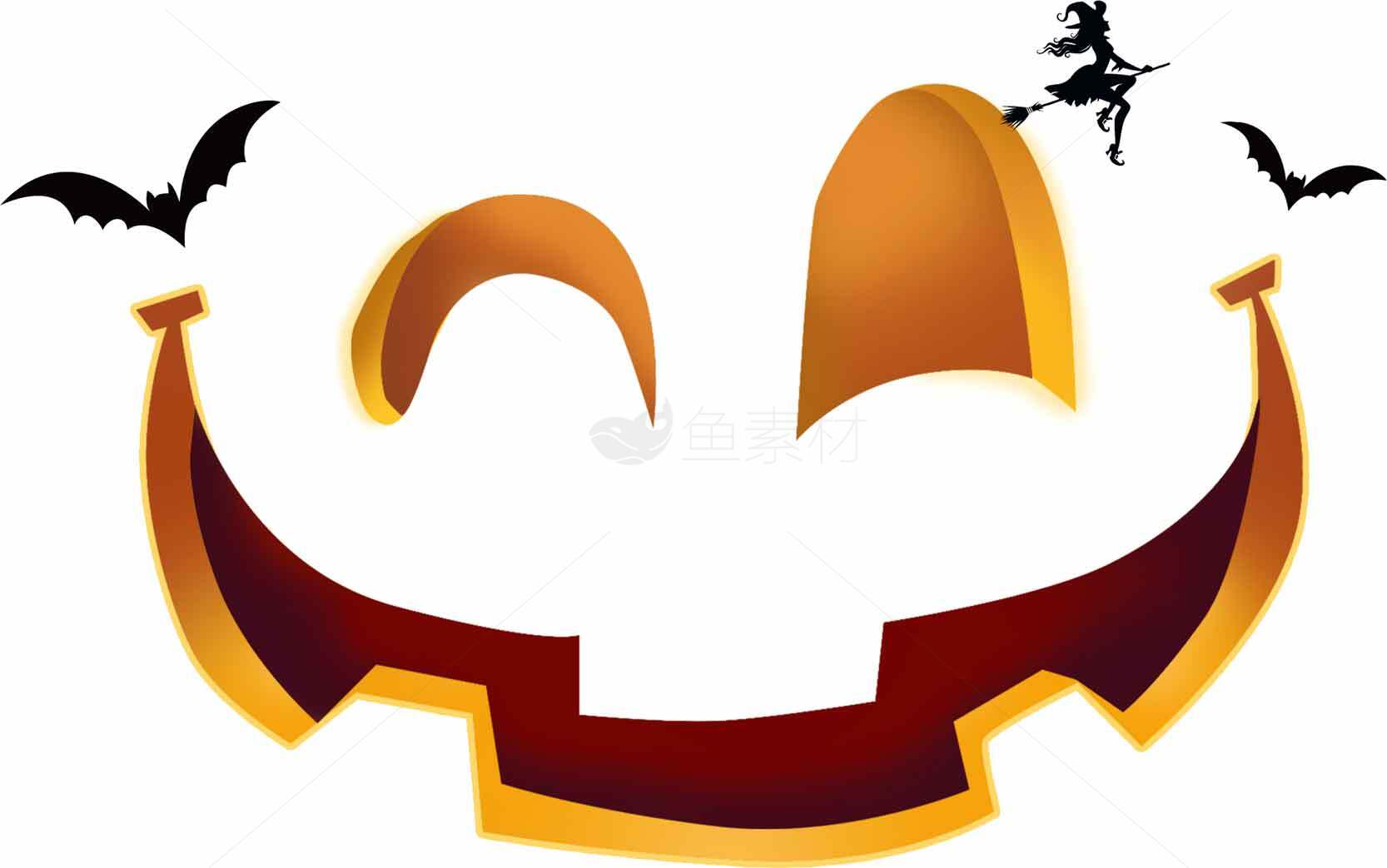 万圣节南瓜笑脸插画设计素材