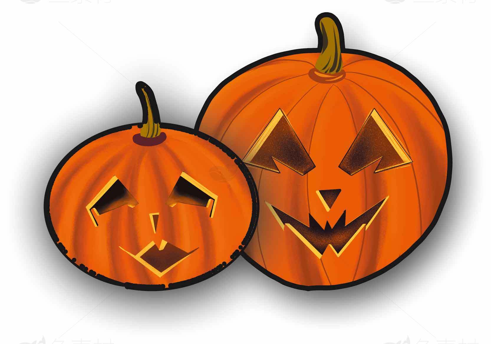 万圣节南瓜灯插画图片素材