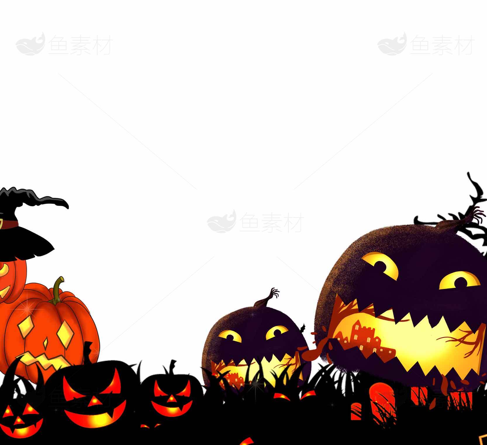 万圣节创意南瓜灯插画设计图素材