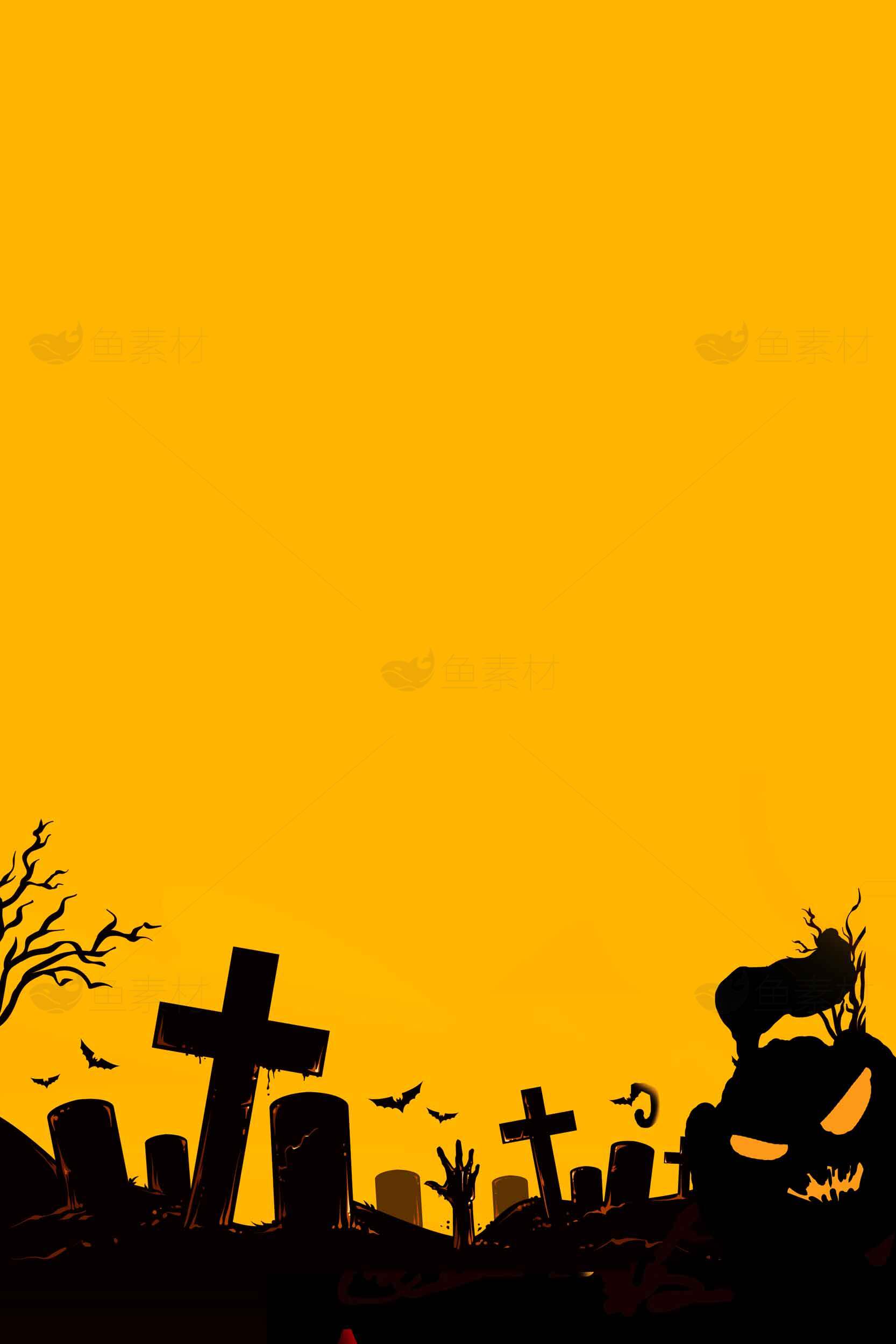 万圣节墓地恐怖背景图片素材