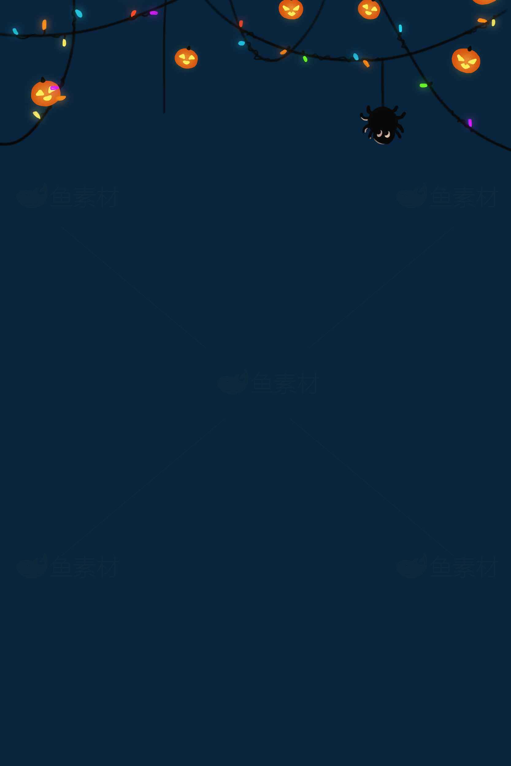 万圣节南瓜灯与彩灯装饰背景图片素材