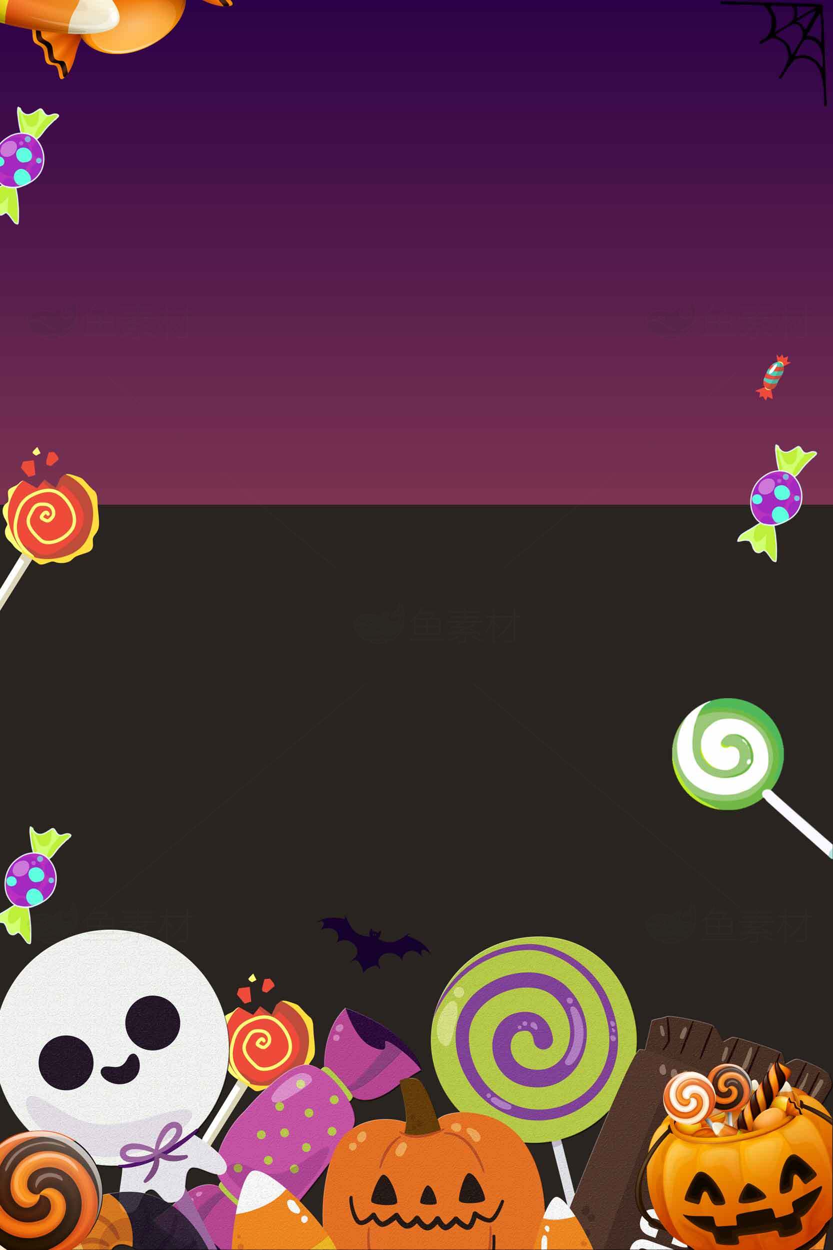 万圣节糖果与南瓜背景图片素材