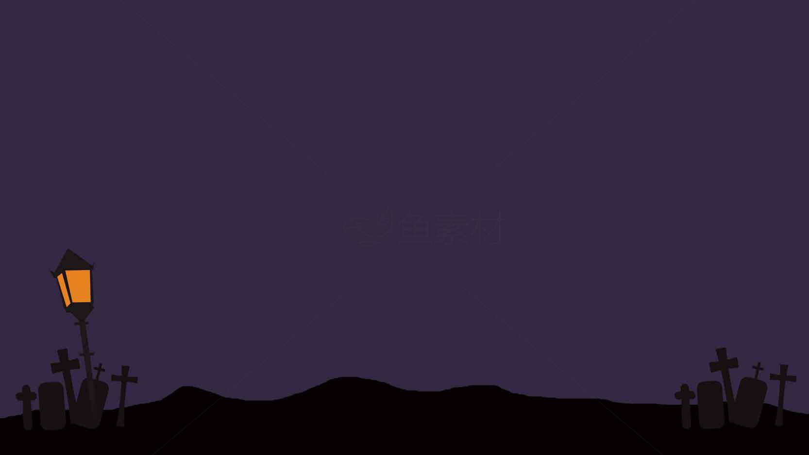 万圣节夜晚墓地背景图片素材