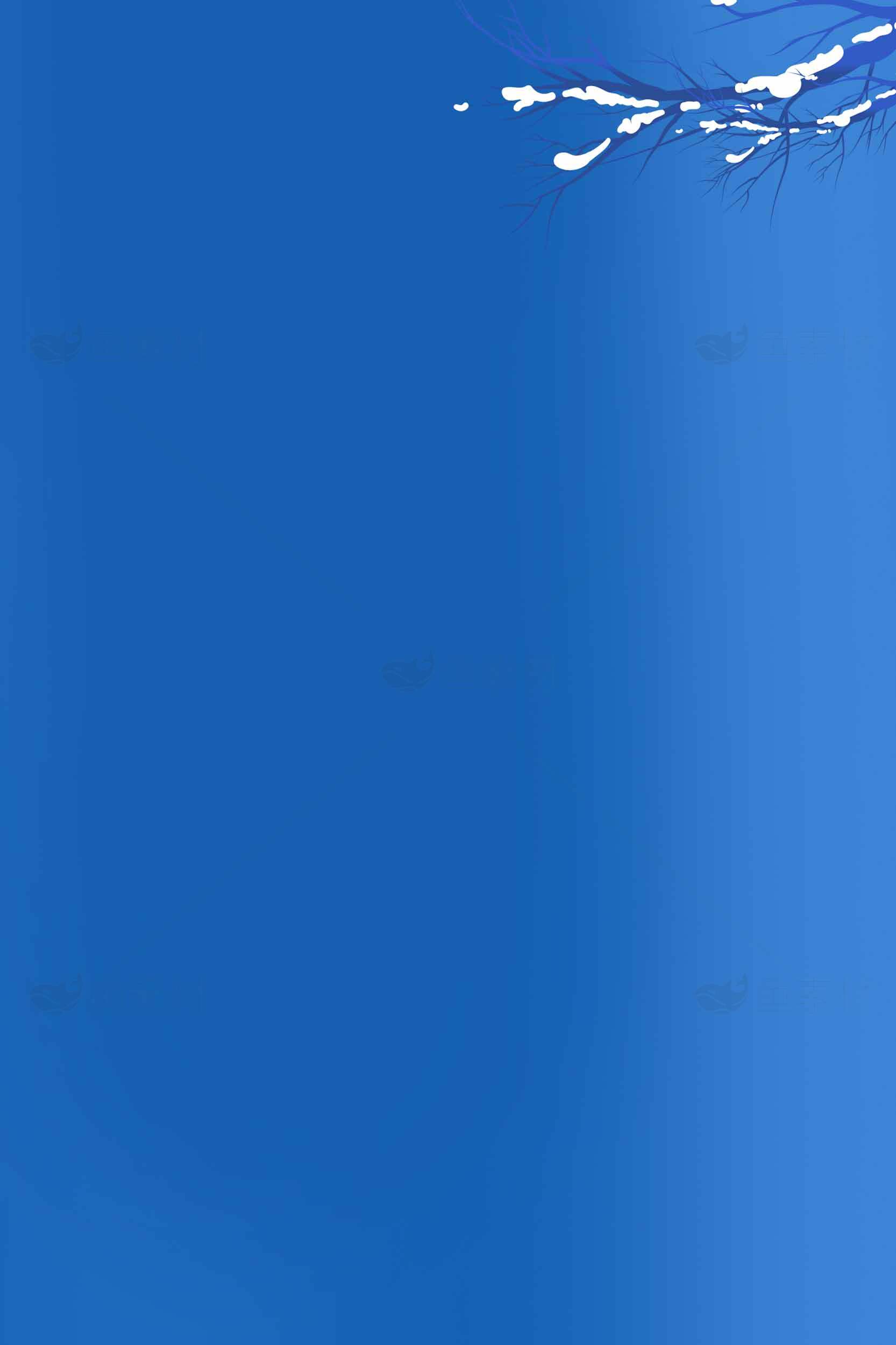 蓝天与雪枝的极简冬日风景素材