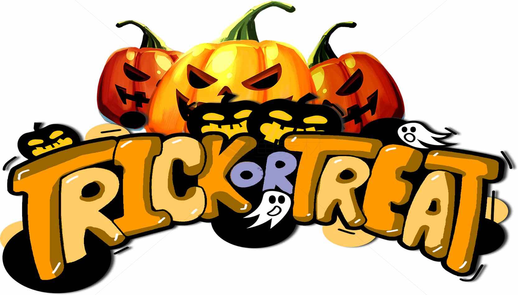万圣节南瓜与Trick or Treat主题设计图片素材