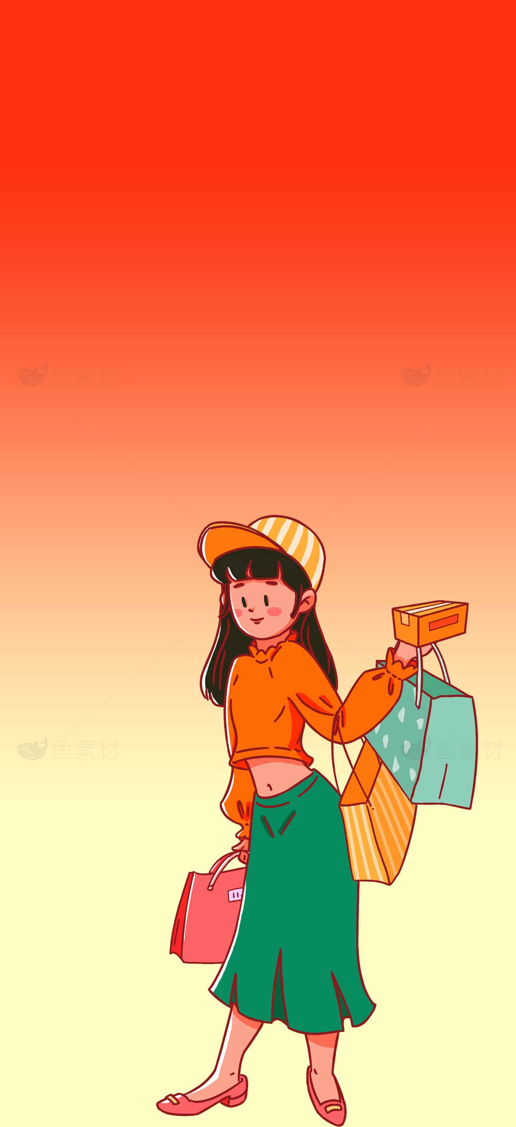 时尚购物插画背景图片素材