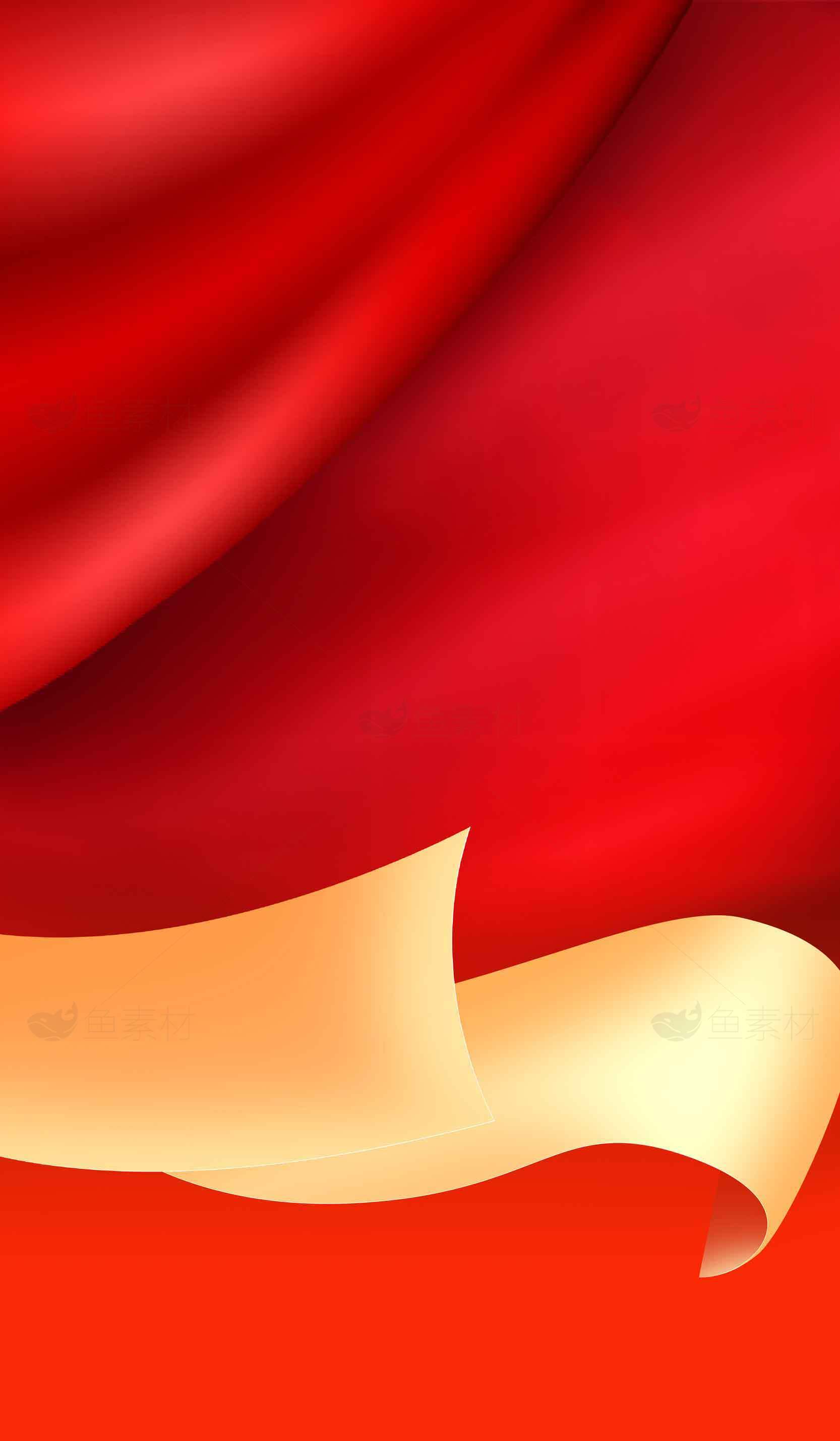 红色背景与金色丝带设计图片素材