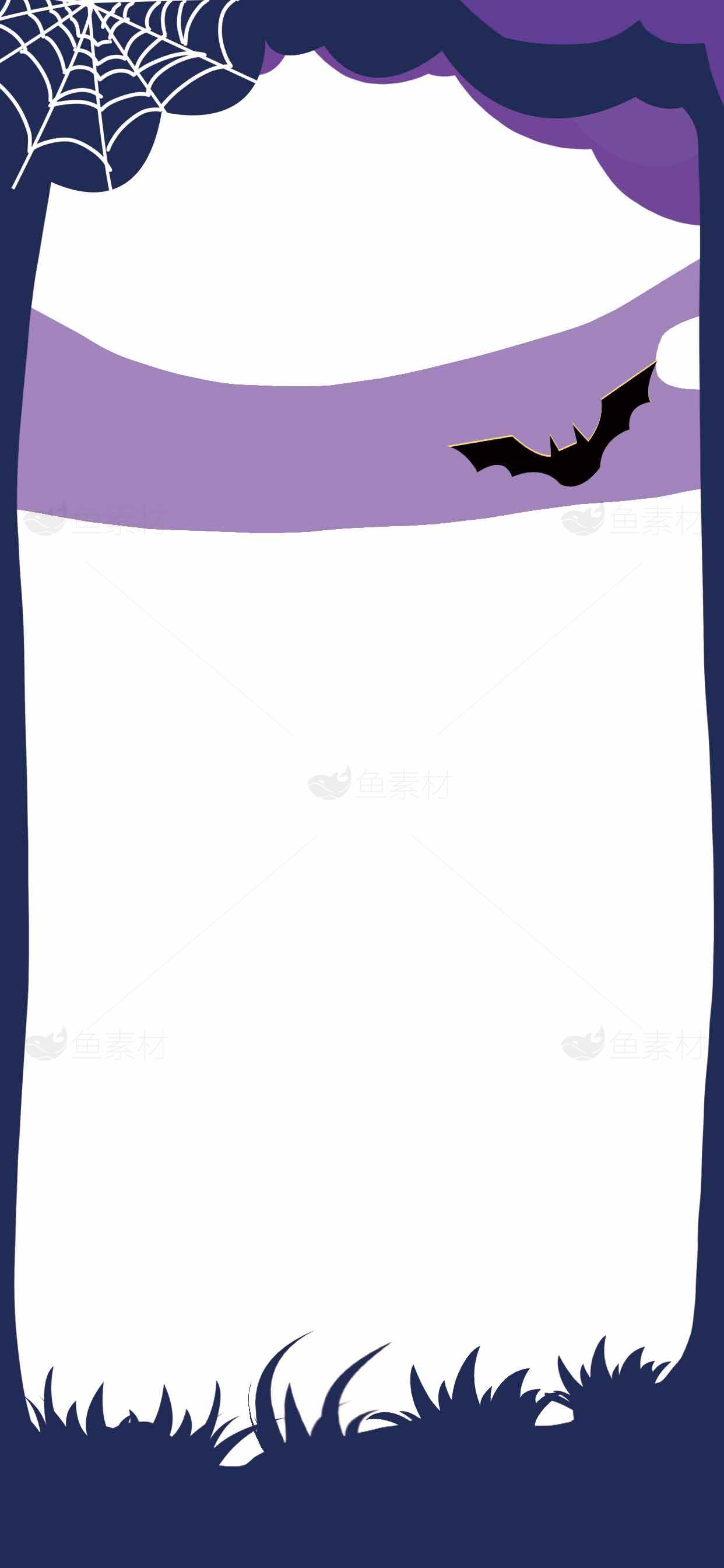 万圣节紫色蝙蝠和蜘蛛网背景图片素材