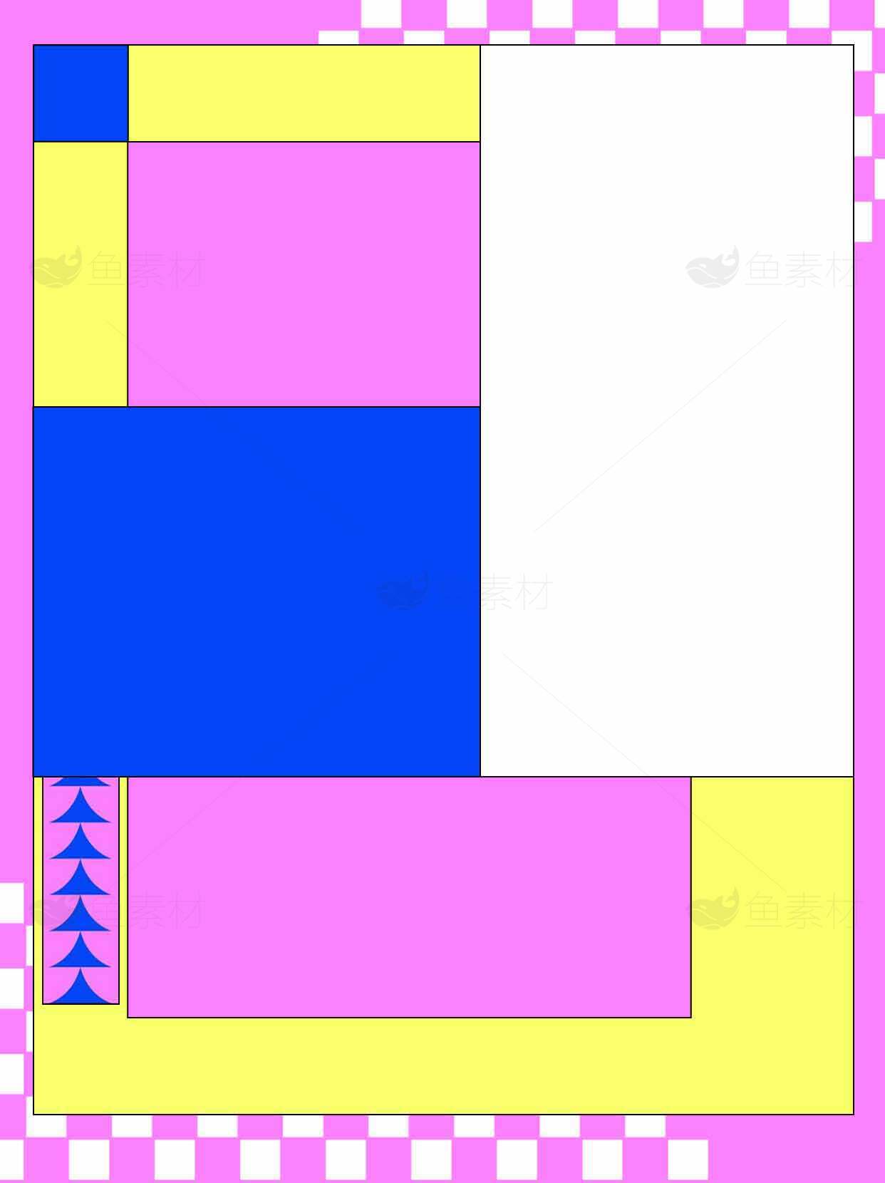 现代几何拼色设计图片-粉色蓝色黄色组合素材