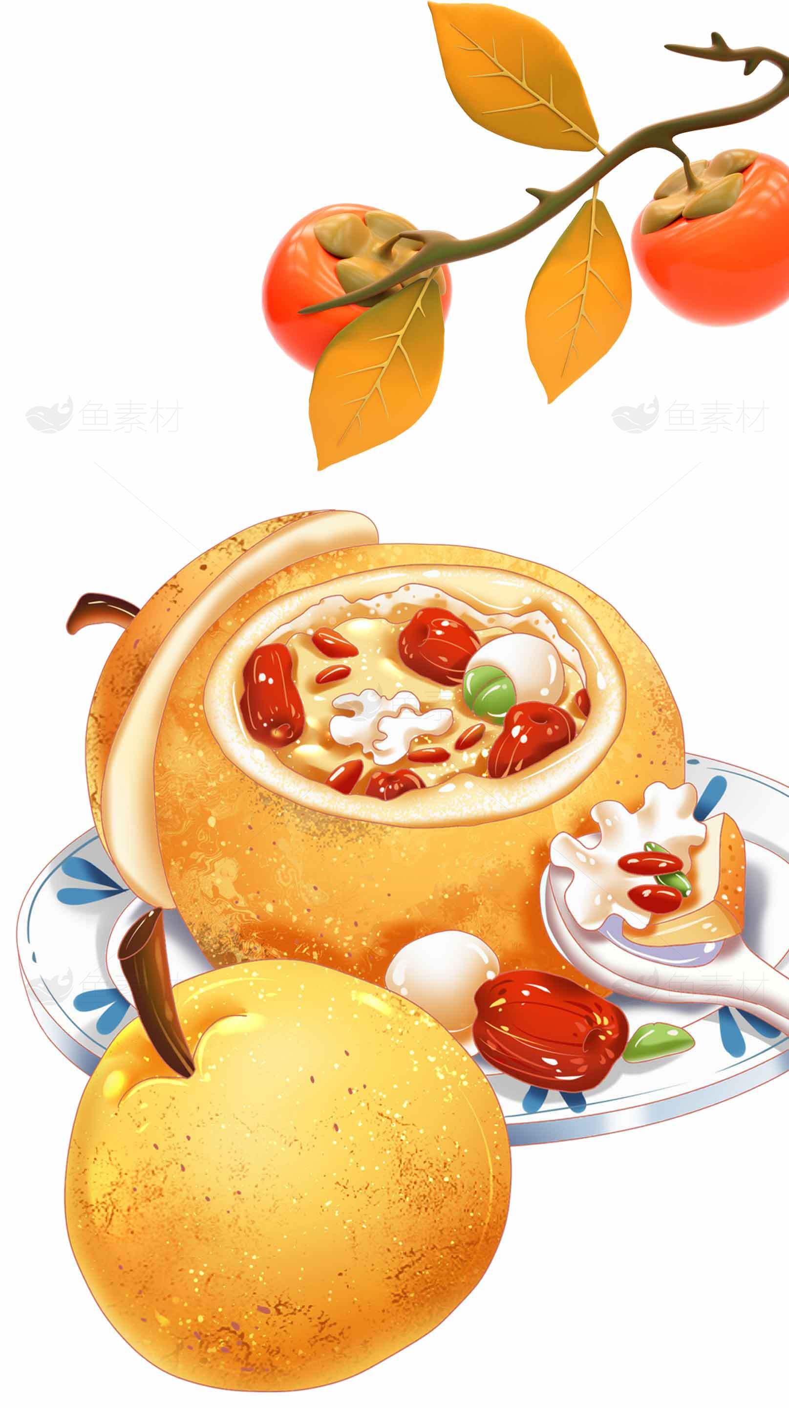 秋季滋补甜品：冰糖雪梨炖银耳枸杞汤素材