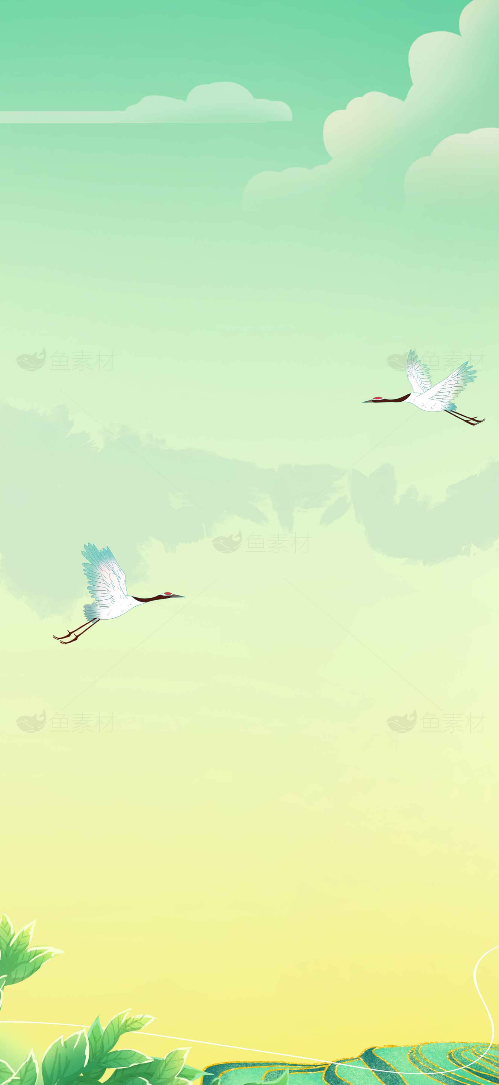 唯美绿色自然风景背景图片素材