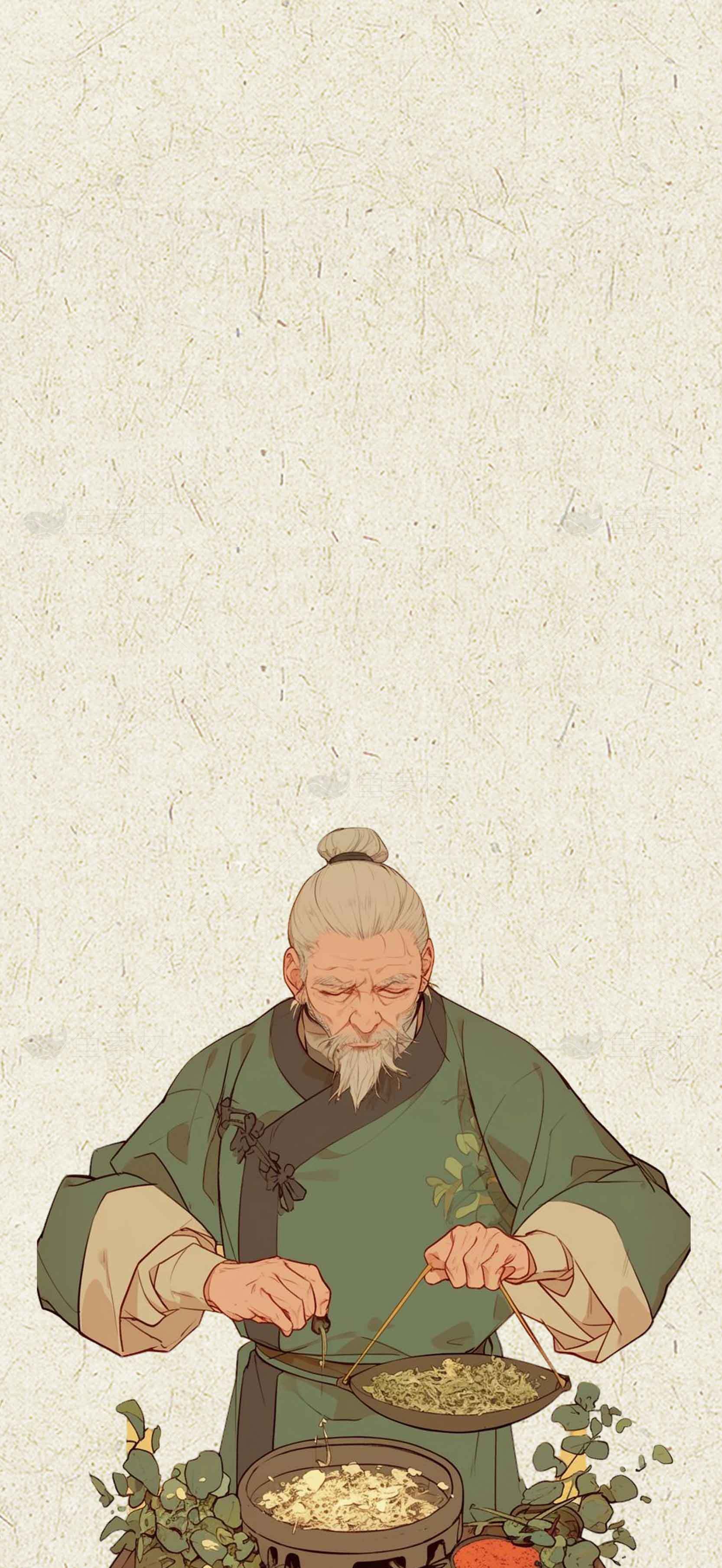 古风插画：传统烹饪场景艺术赏析素材