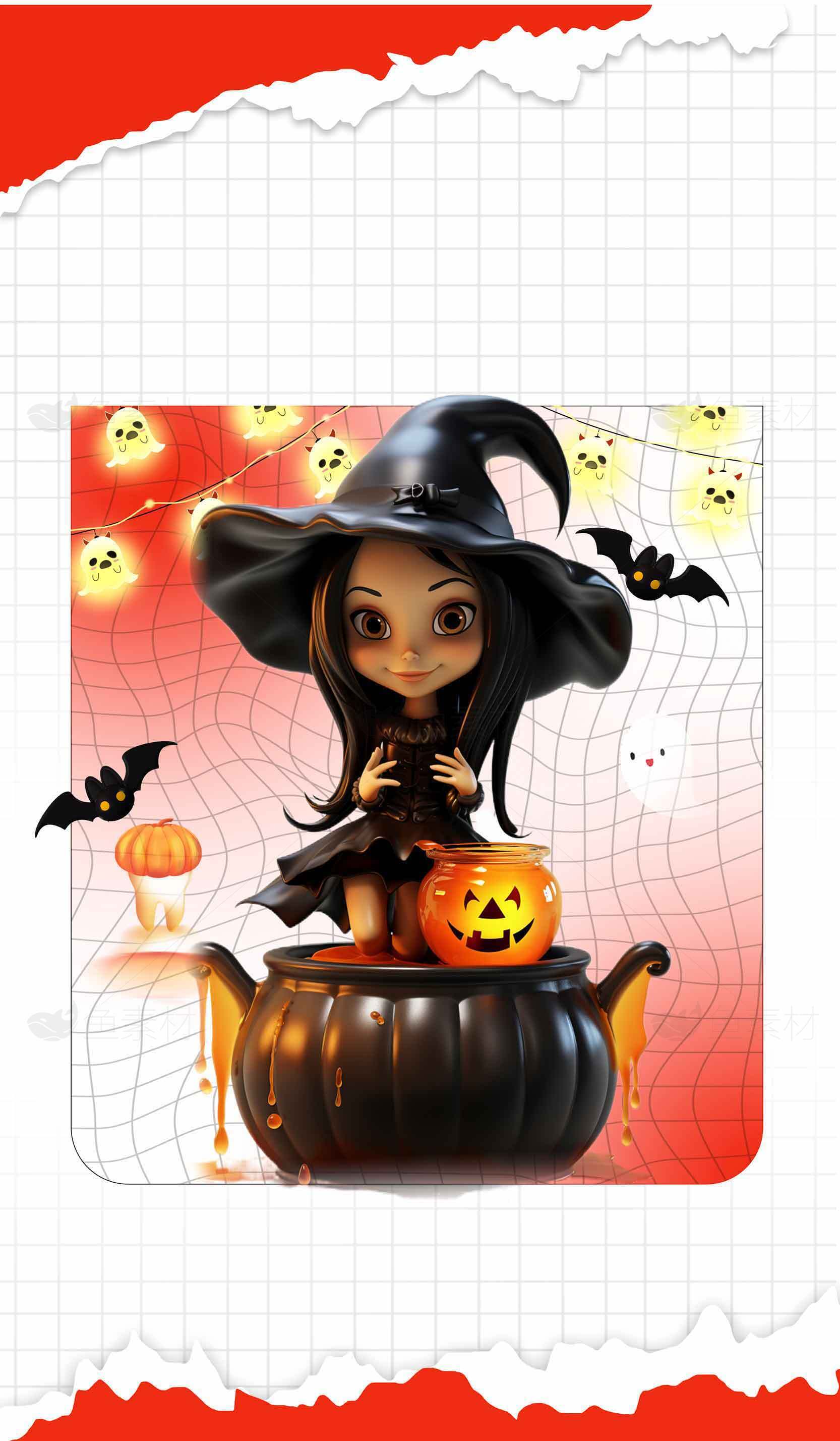 万圣节南瓜巫师装饰图片素材