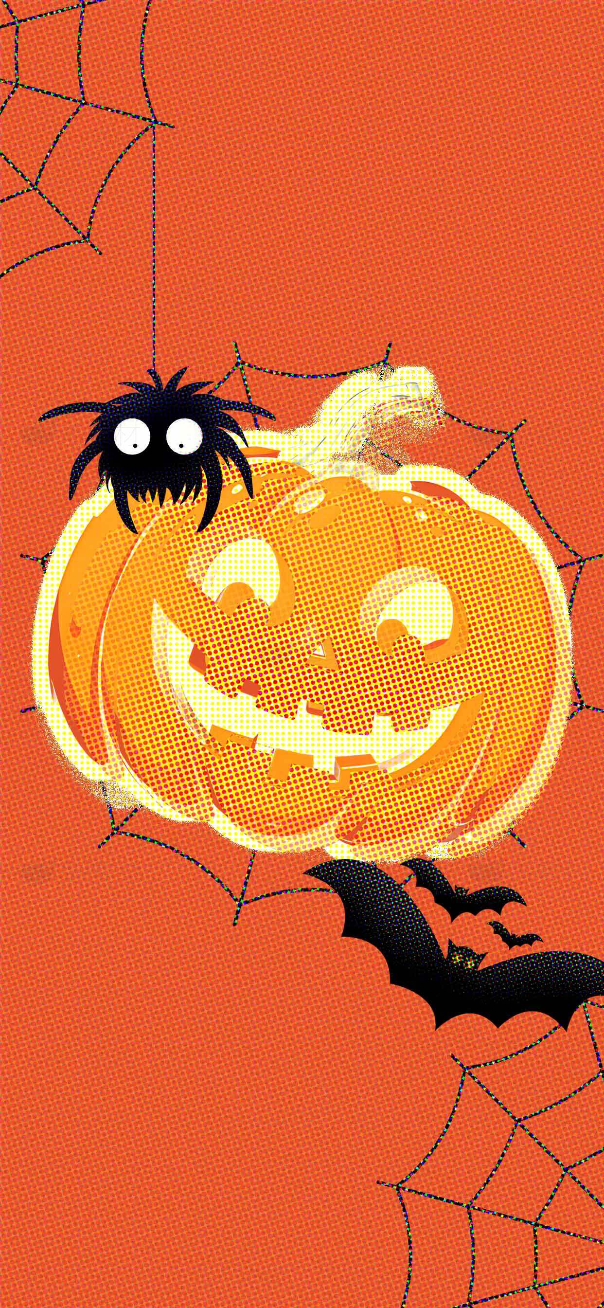 万圣节南瓜与蜘蛛网装饰图片素材