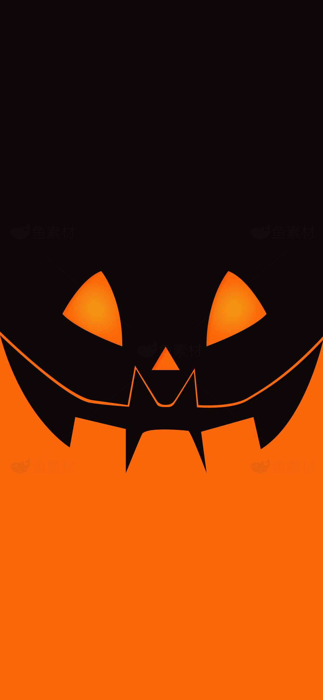 万圣节南瓜灯黑橙配色壁纸素材