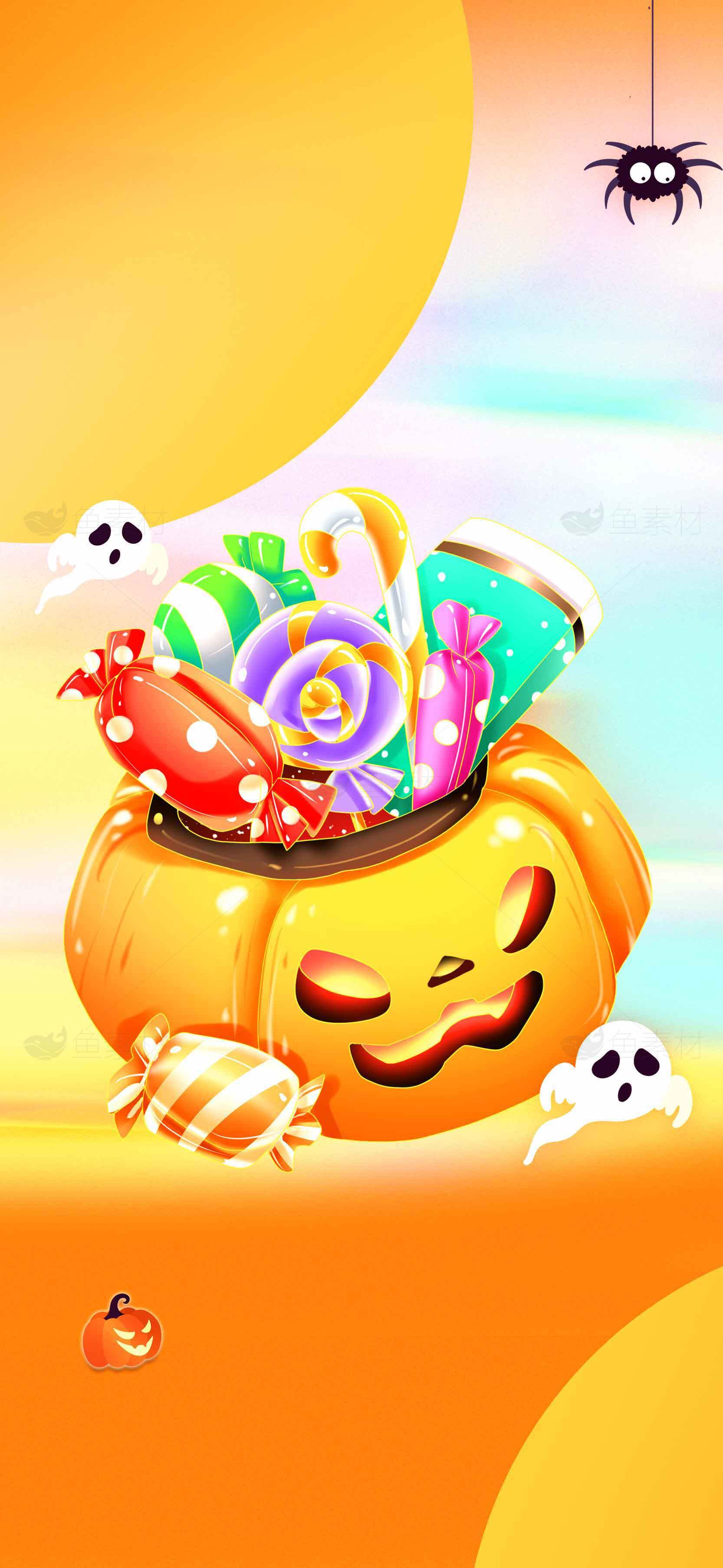 万圣节南瓜糖果装饰图片素材