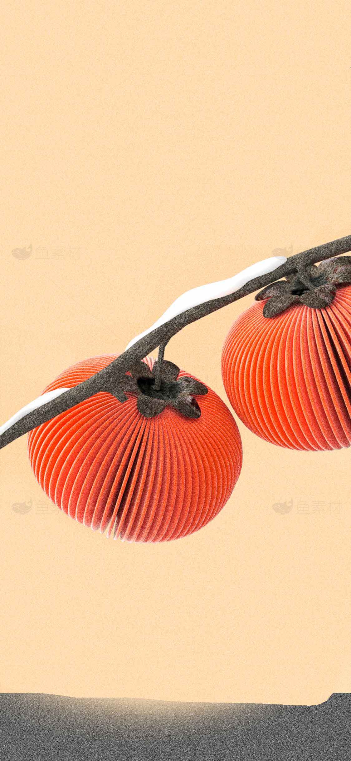 创意纸艺柿子装饰图片 | 秋季艺术设计灵感素材