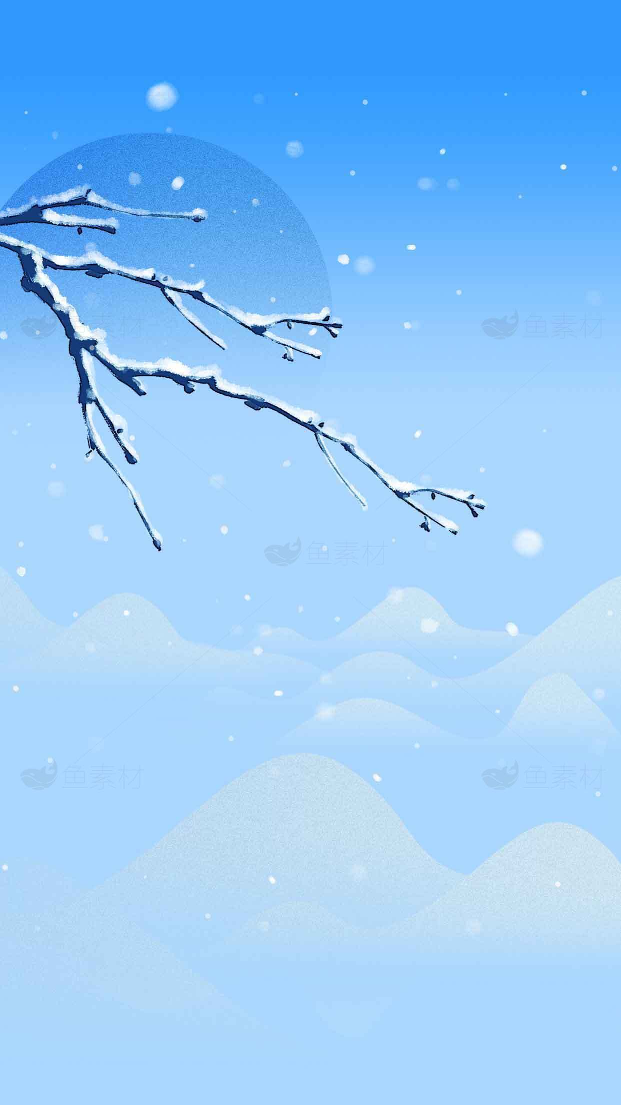 冬季雪景唯美背景图片素材