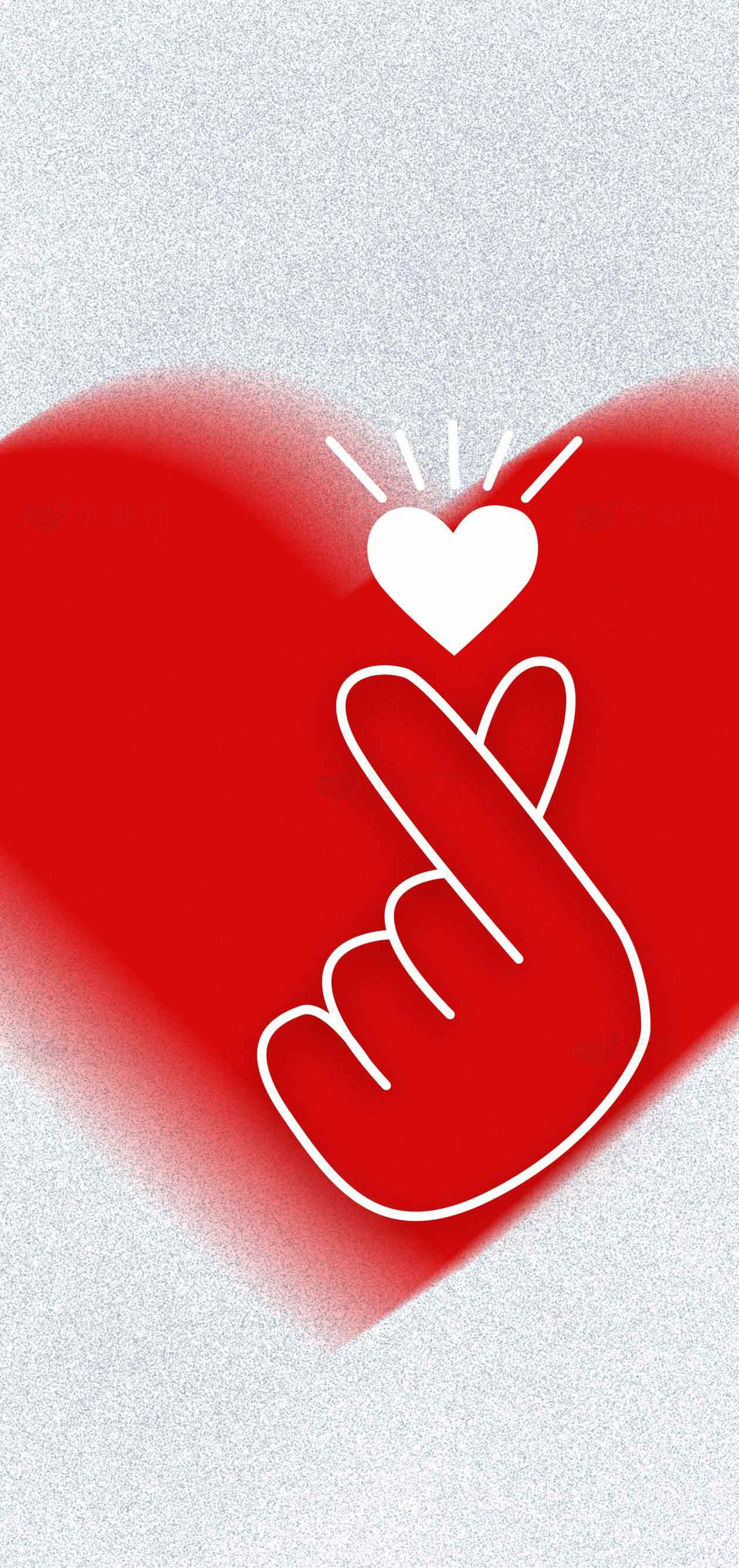 红色爱心手势图片SEO标题素材