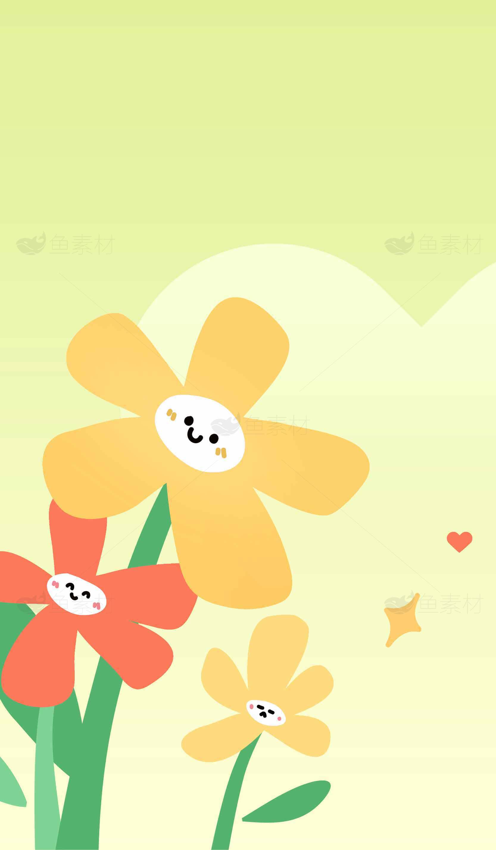 可爱卡通花朵插画背景图片素材