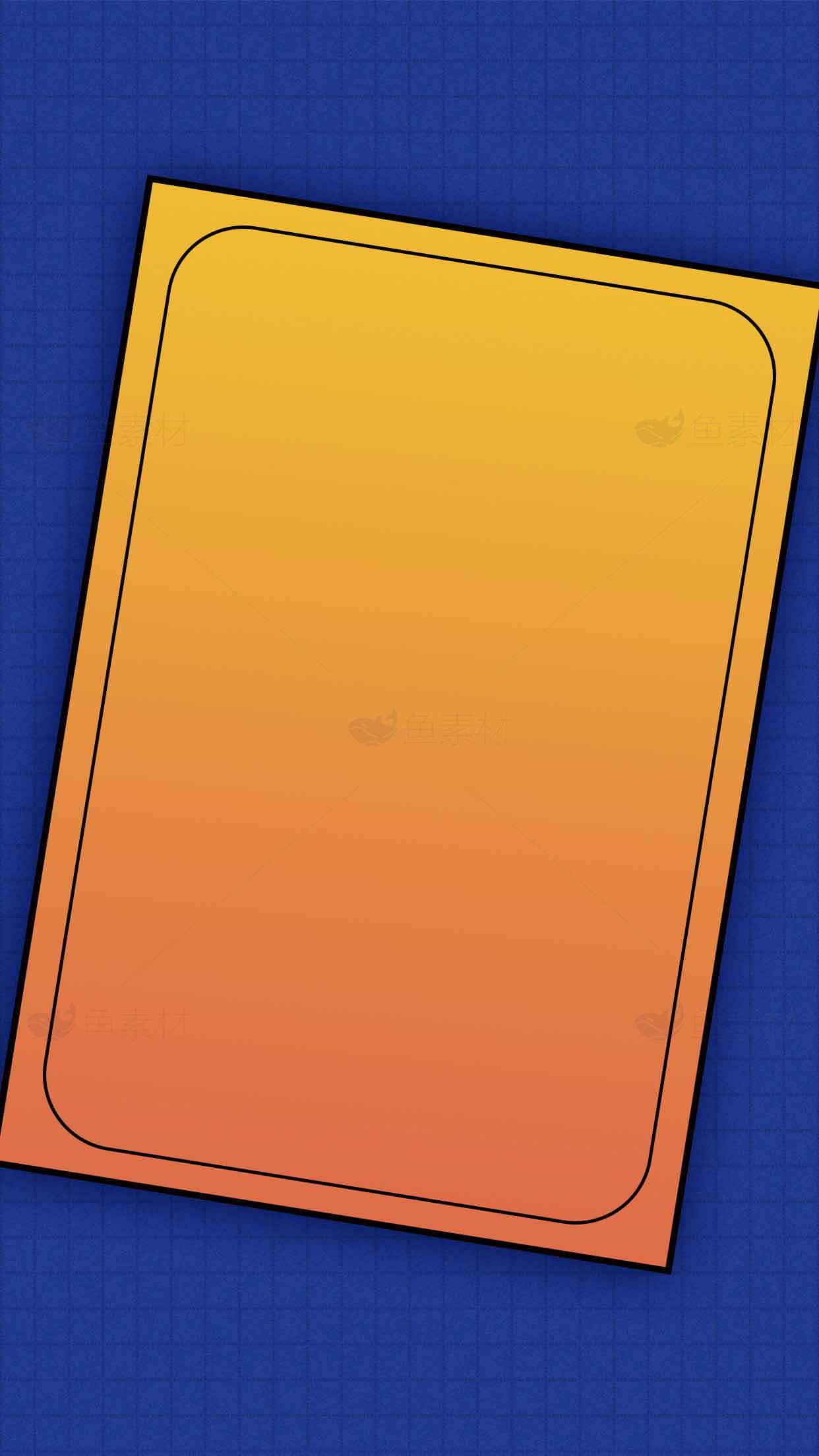 蓝色背景与橙色渐变卡片设计图片素材
